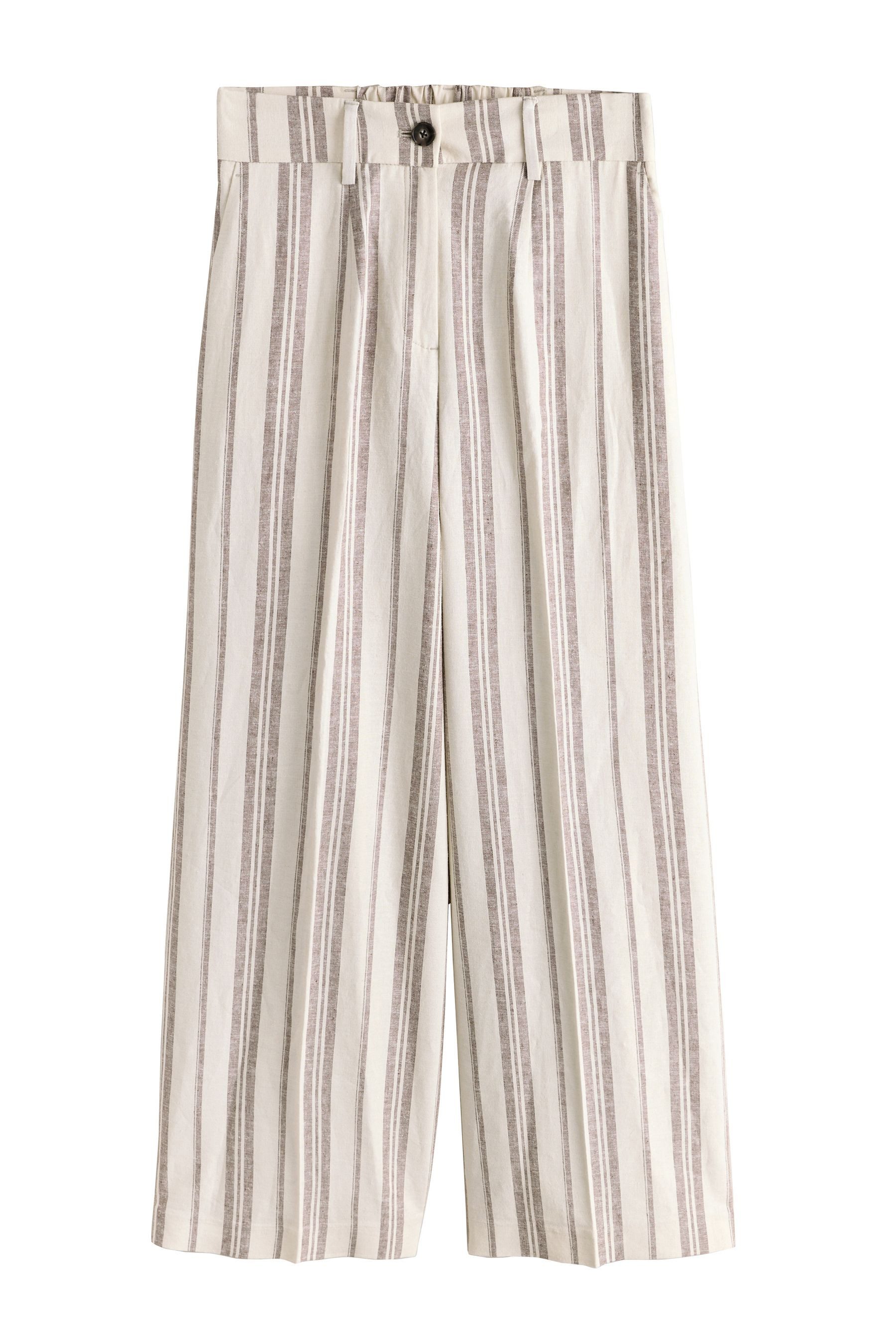 Palazzohose Hose mit weitem Bein und Leinenanteil