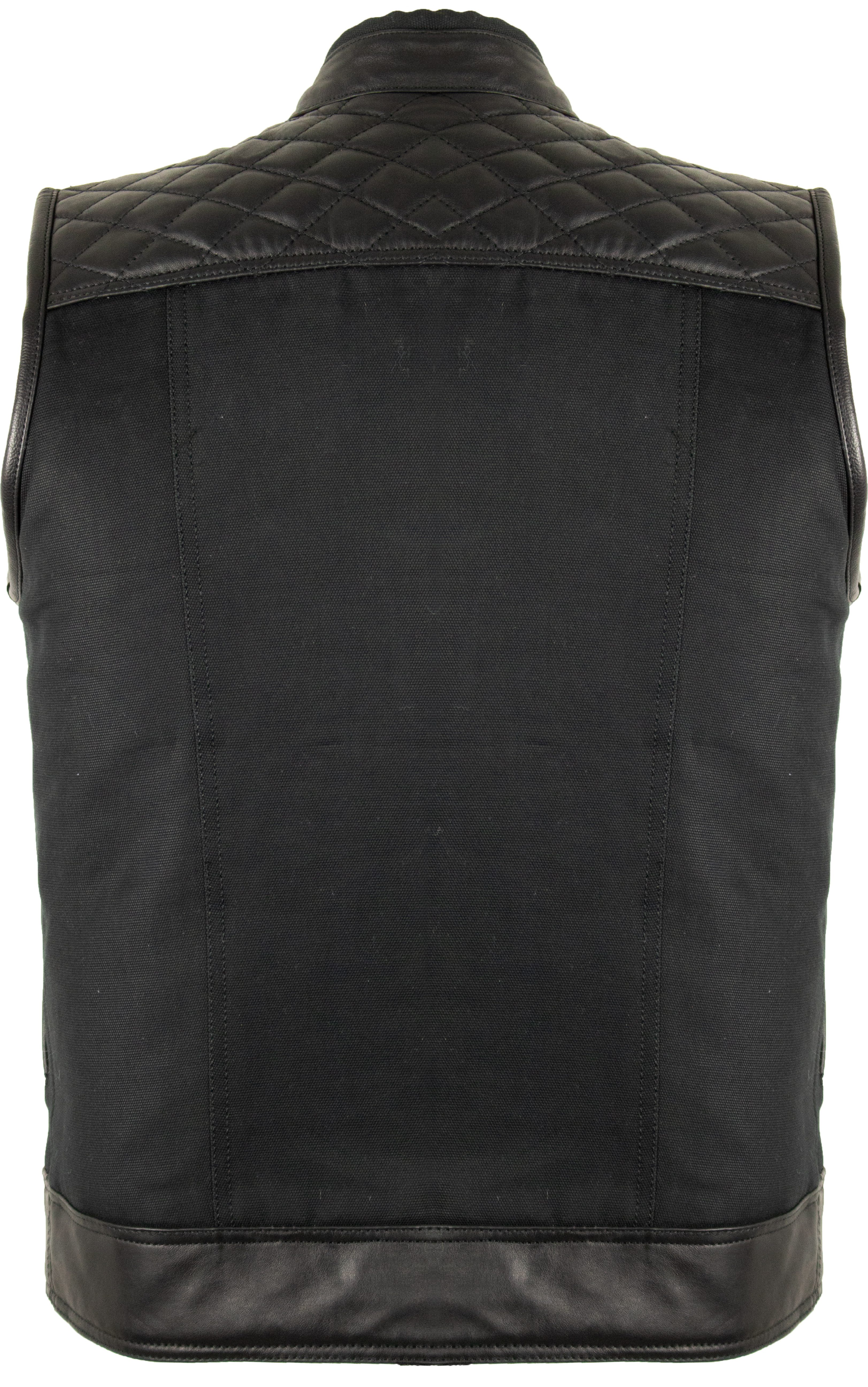 MDM Motorradweste Biker Textilweste Clubstyle Kutte Jeans, gestepptes Leder Waxed Denim, Echtleder, Windstopper, Bikerstyle