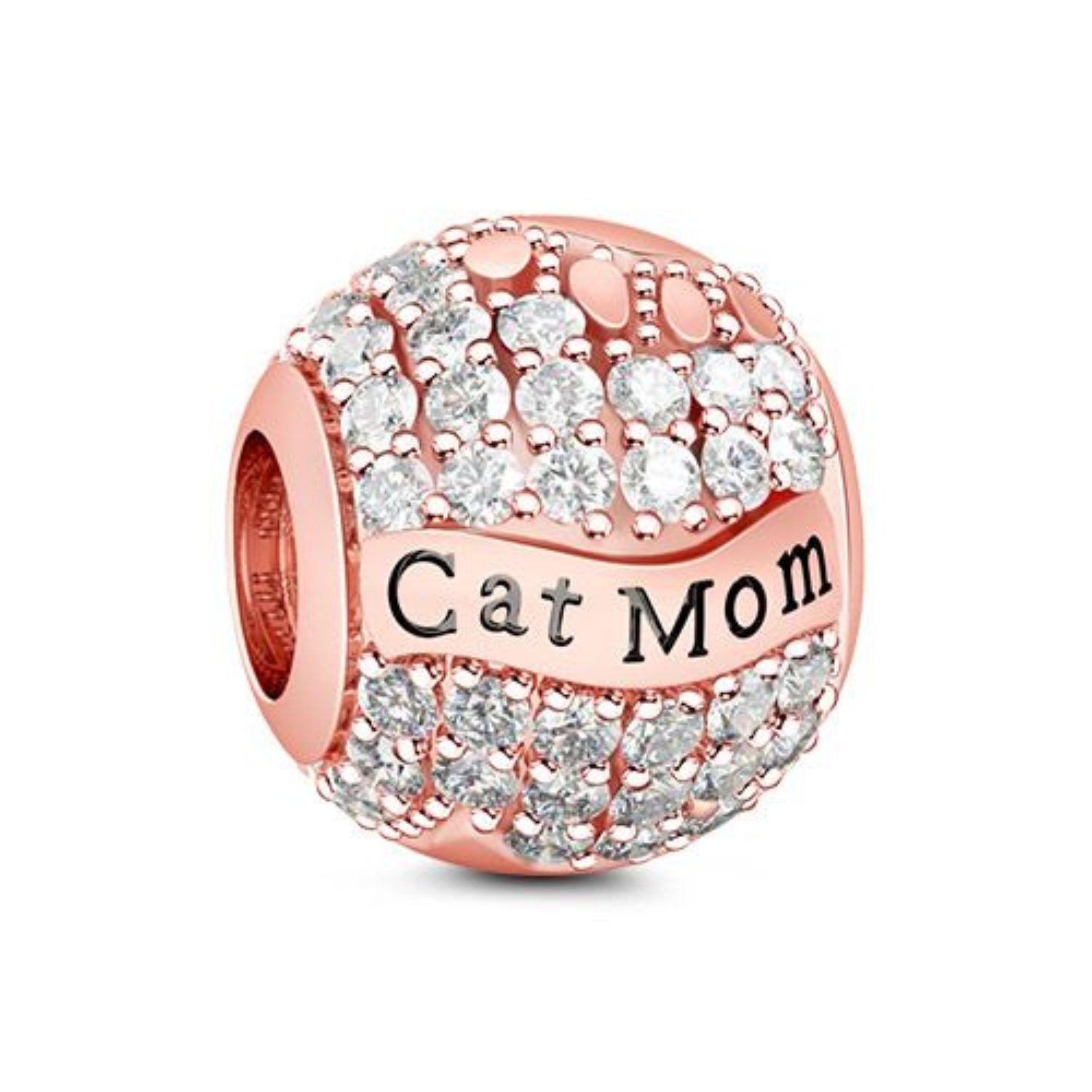 Bead Gnoce Charm Cat Mom BRCS69 Silber rosévergoldet