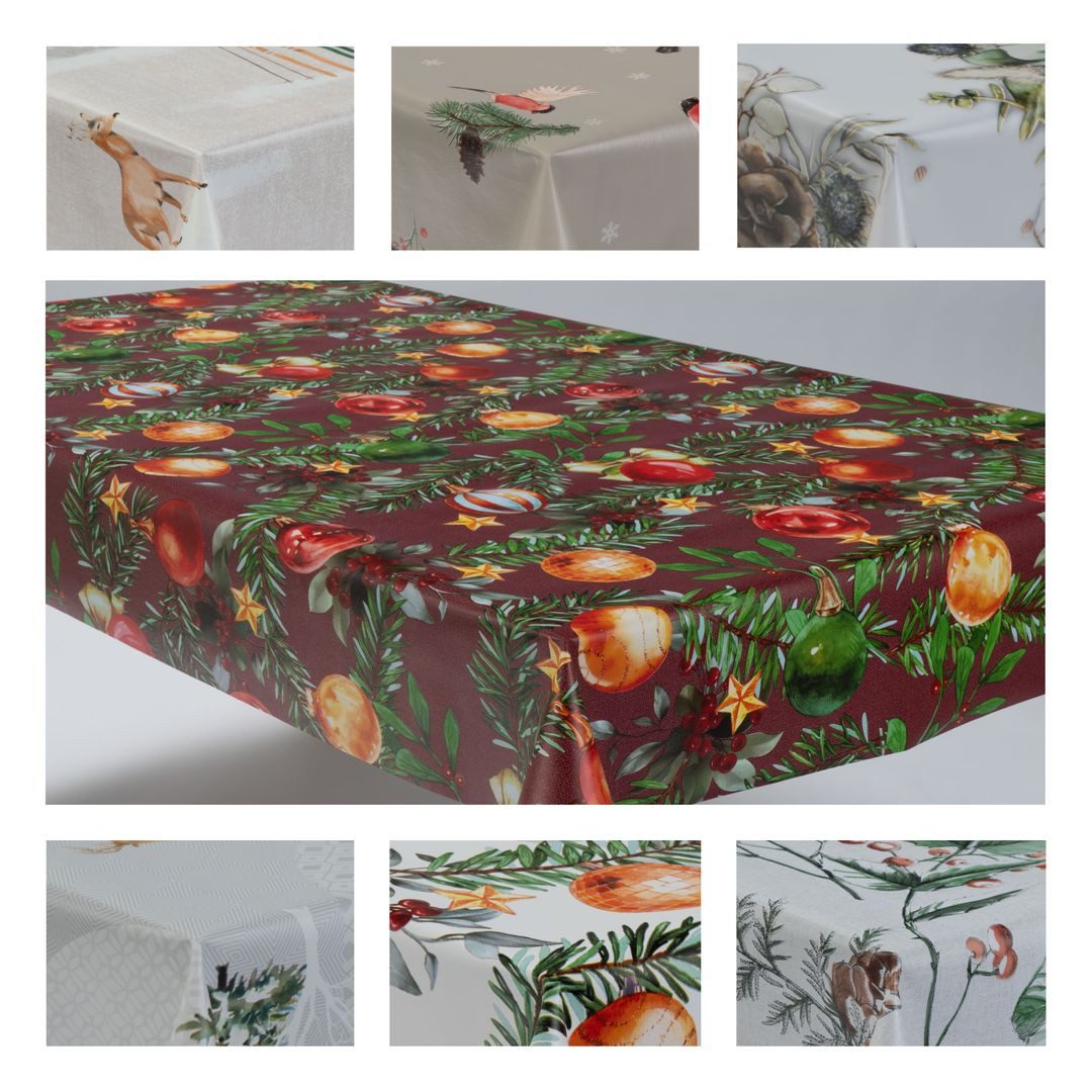 laro Tischdecke Wachstuchtischdecke Weihnachtsmix PVC Eckig