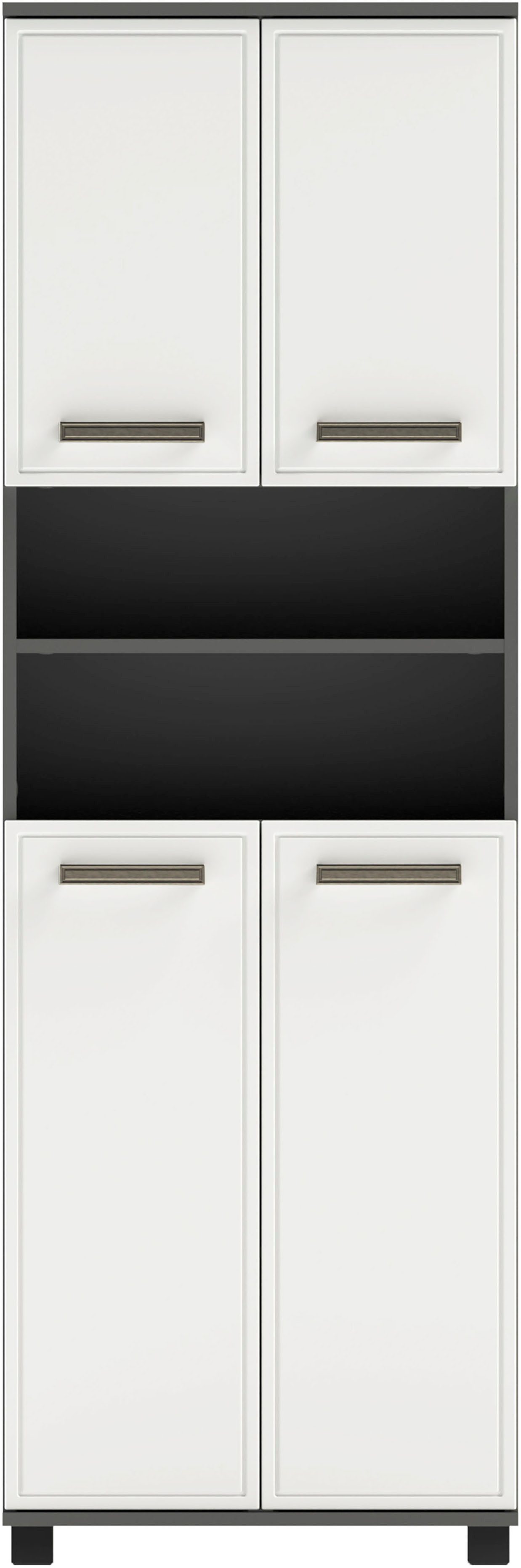 Schildmeyer Midischrank ADANA Badezimmerschrank, Höhe 180,9 cm, 4 Türen, MADE IN GERMANY (1-St) tiefgezogene MDF-Fronten - umlaufende Rahmenprägung, MADE IN GERMANY