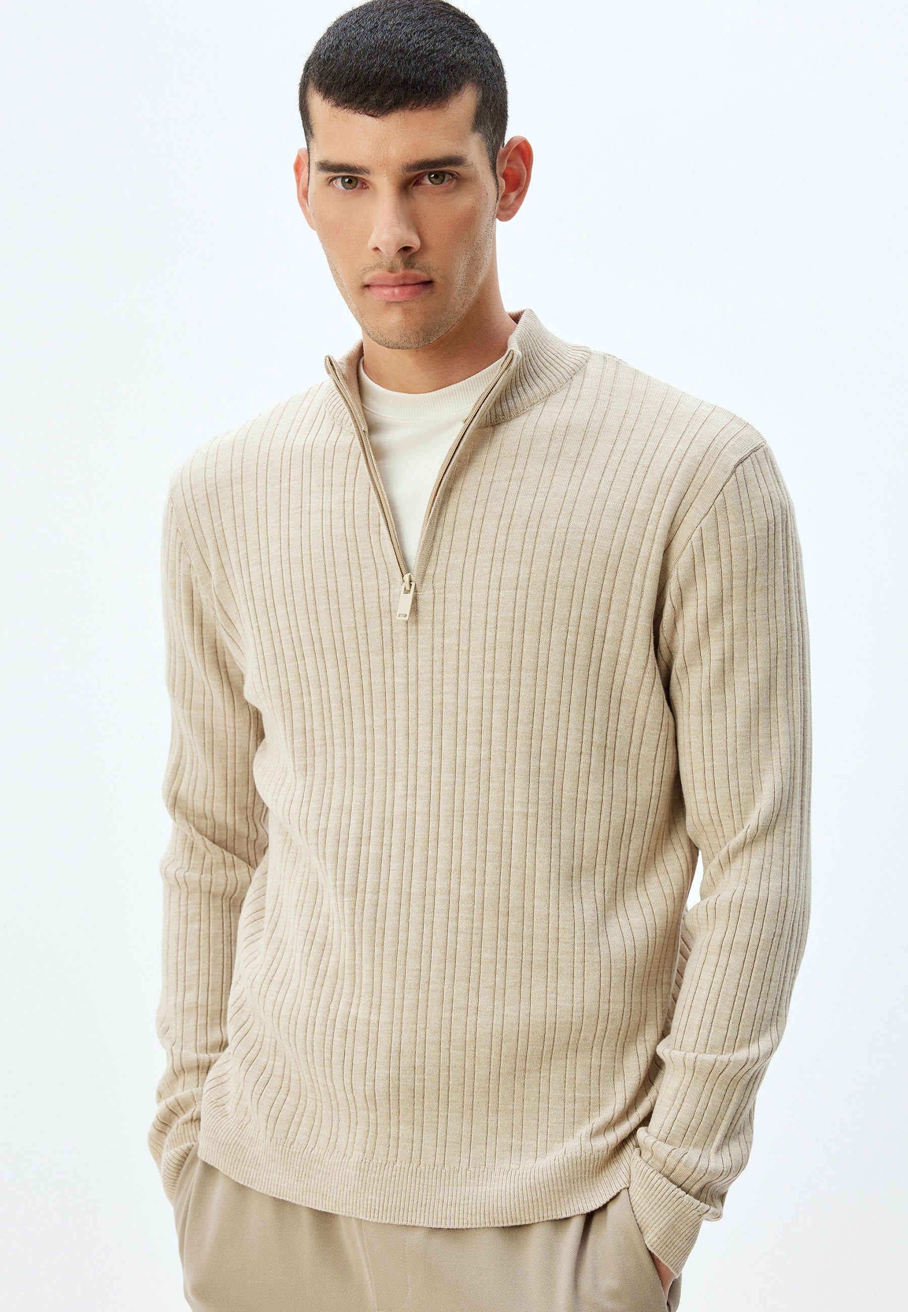 Koton Stehkragenpullover Standkragen Regular