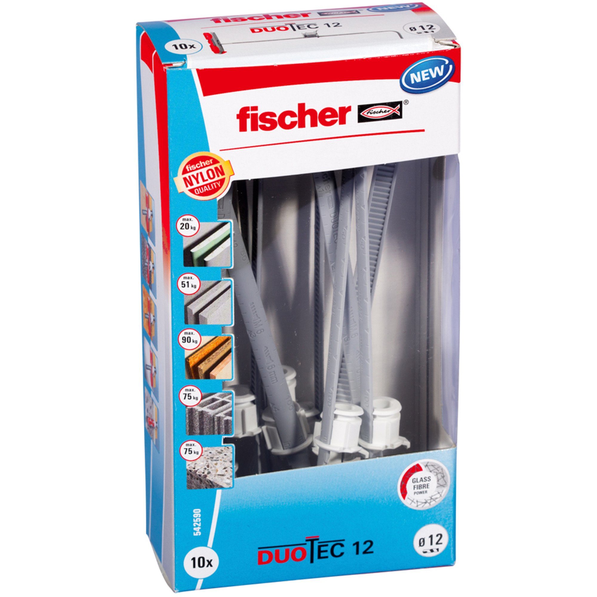 fischer Dübel-Set Fischer DUOTEC 12 LD Hohlraumdübel 542590 10 St ...