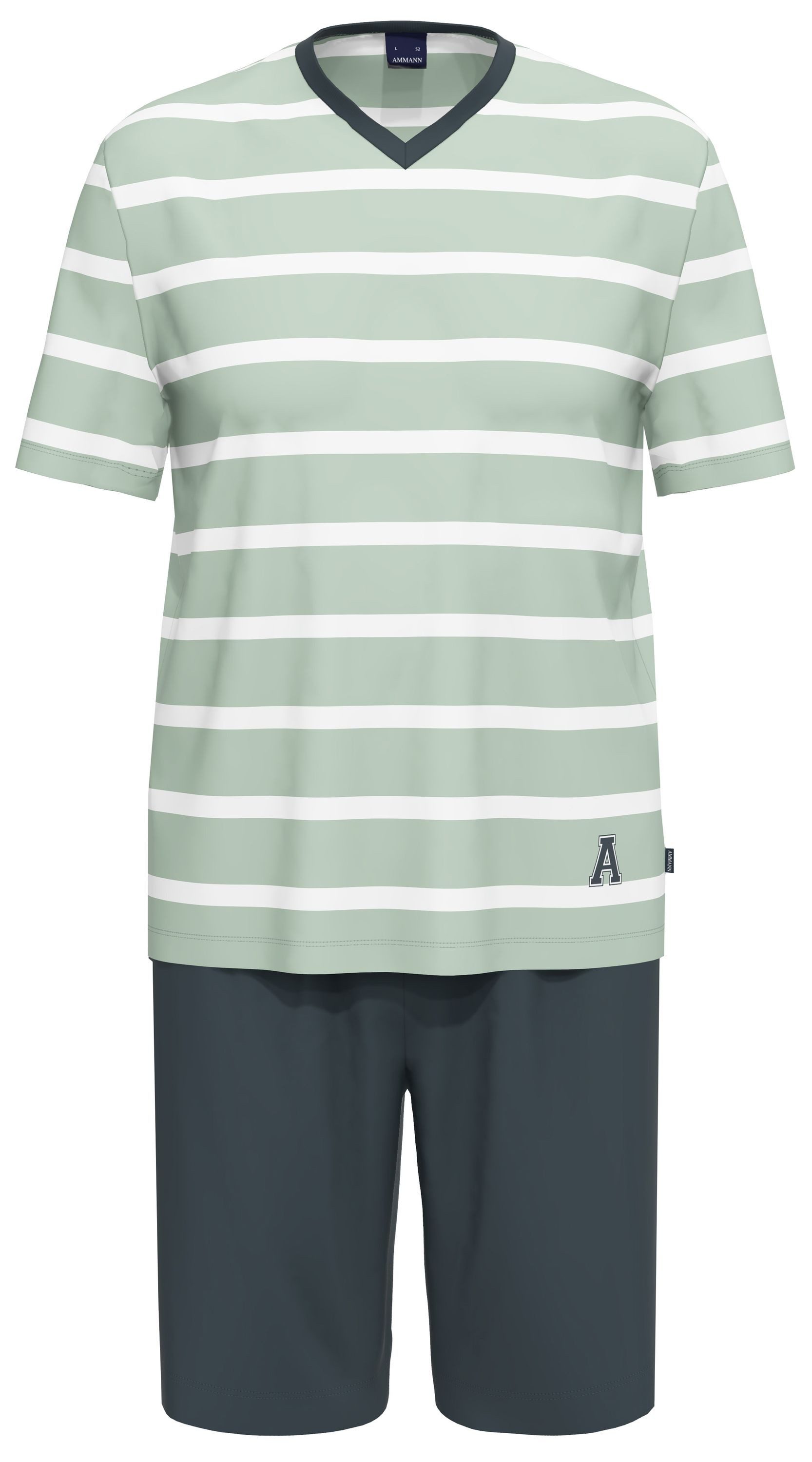Ammann Shorty Hydro (Set, 2 tlg., 2-teilig) Herren Pyjama kurz Kurzarm Bio Baumwolle leger