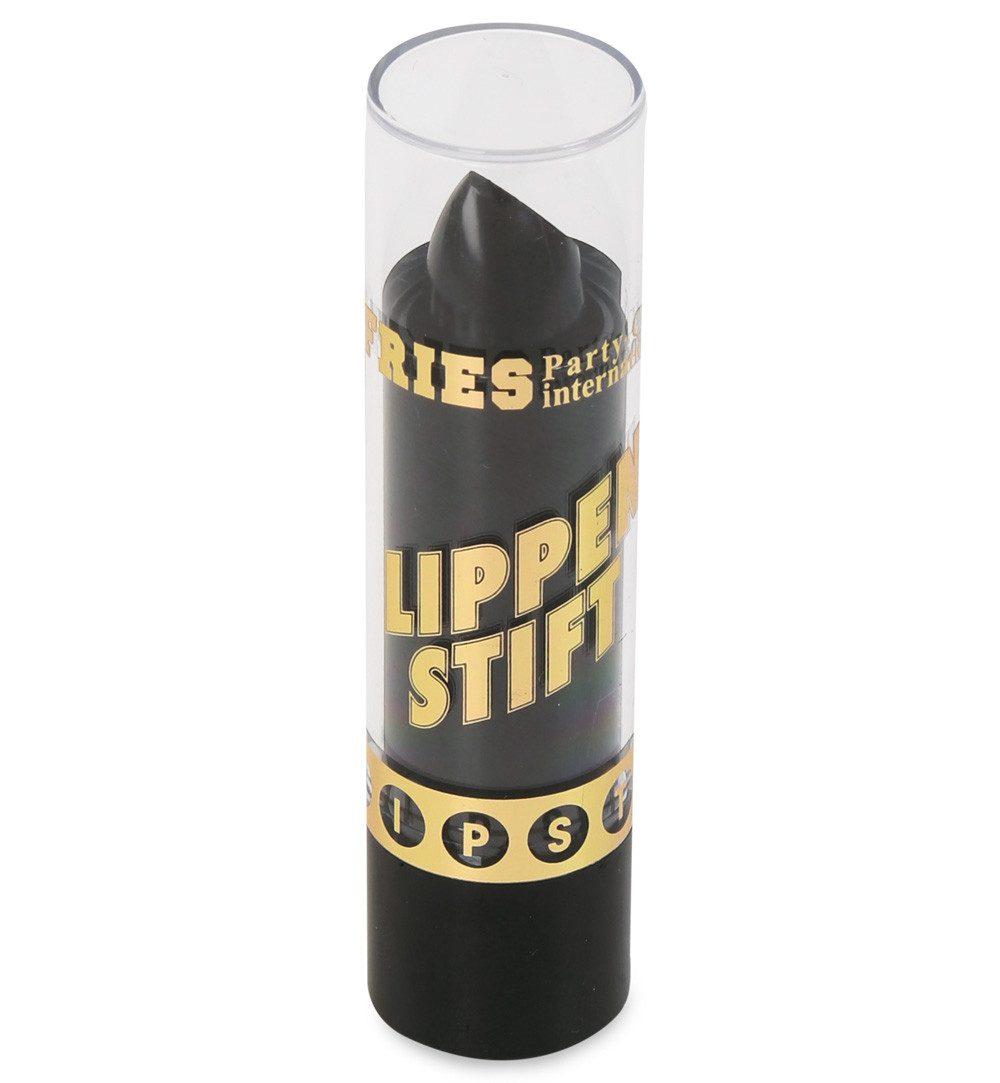 Fries Lippenstift Lippenstift Make Up Schwarz Schminke Karneval Fasching Halloween 3 g, Schwarz