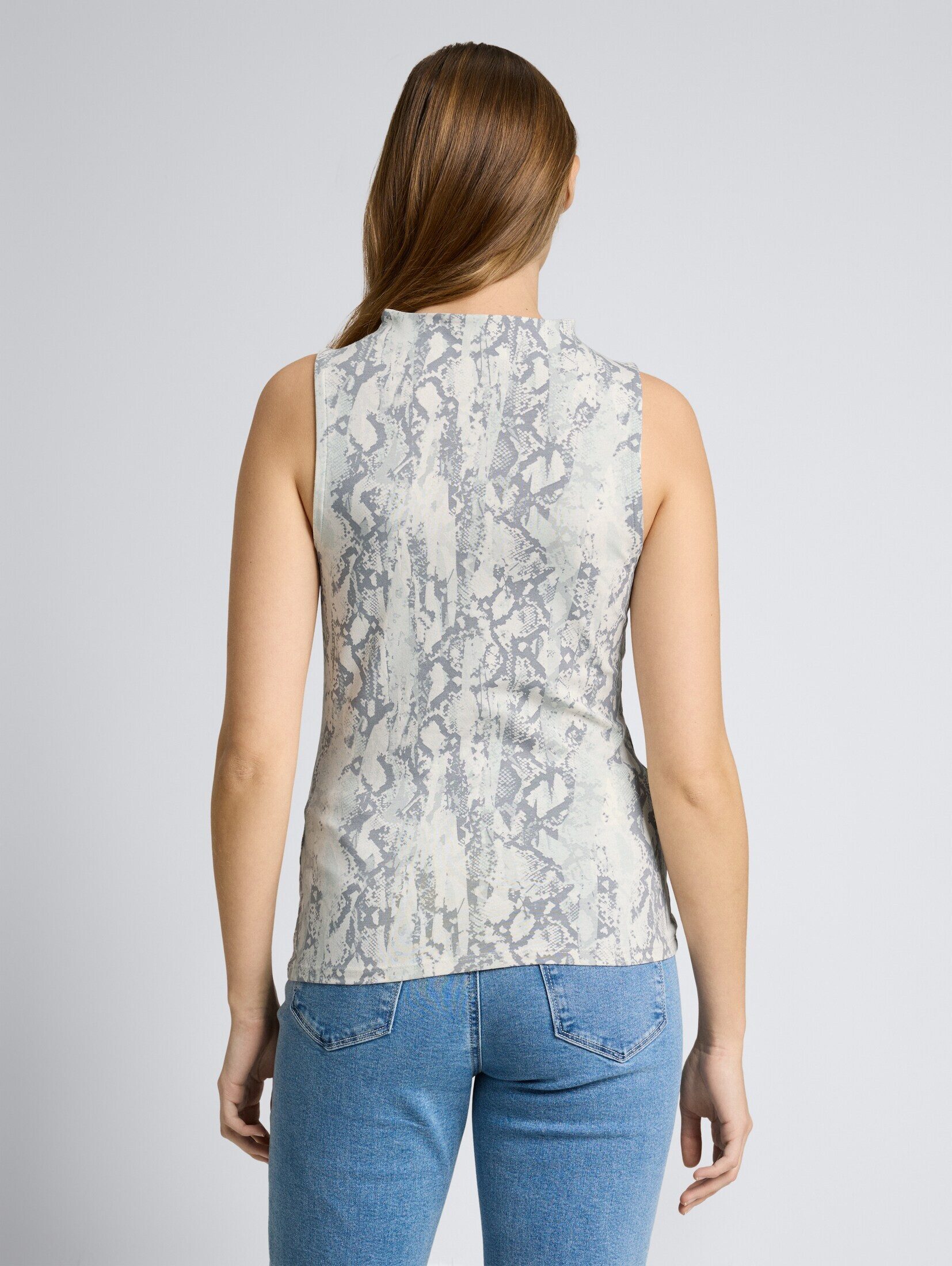TOM TAILOR Denim Trägertop T-Shirt Slim Fit Top mit Schlangenmuster