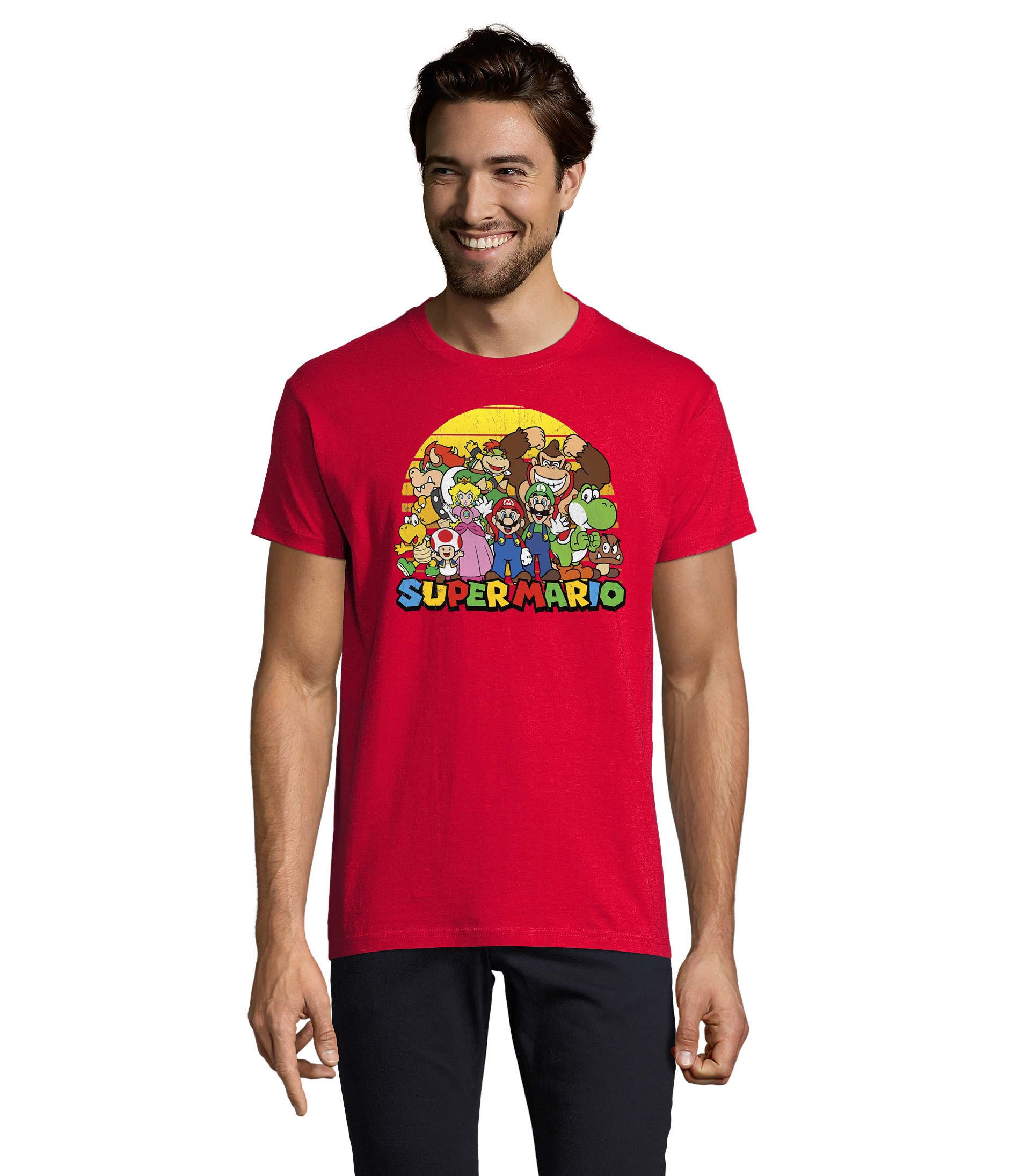 T-Shirt SuperMarioSun Herren Shirt Gaming Print Retro Kult Motiv Fun