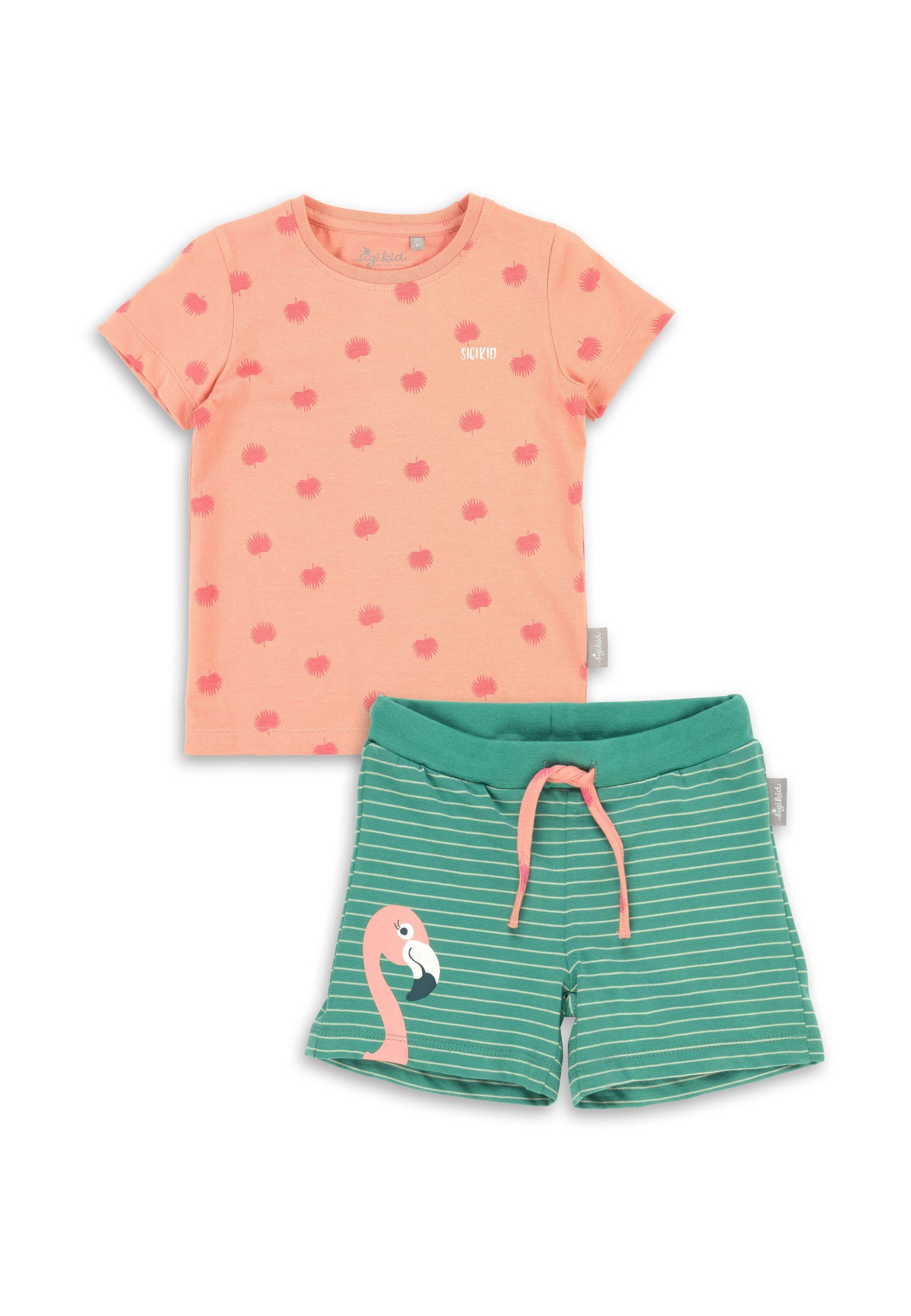 Sigikid Pyjama Kinder Nachtwäsche Pyjama (2 tlg) rosa/grün