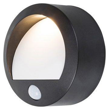 Rabalux LED Außen-Wandleuchte "Amarillo" Kunststoff, schwarz, rund, warmweiß, 50lm, IP44, 3000K, mit Leuchtmittel wassergeschützt batteriebetrieben, warmweiß