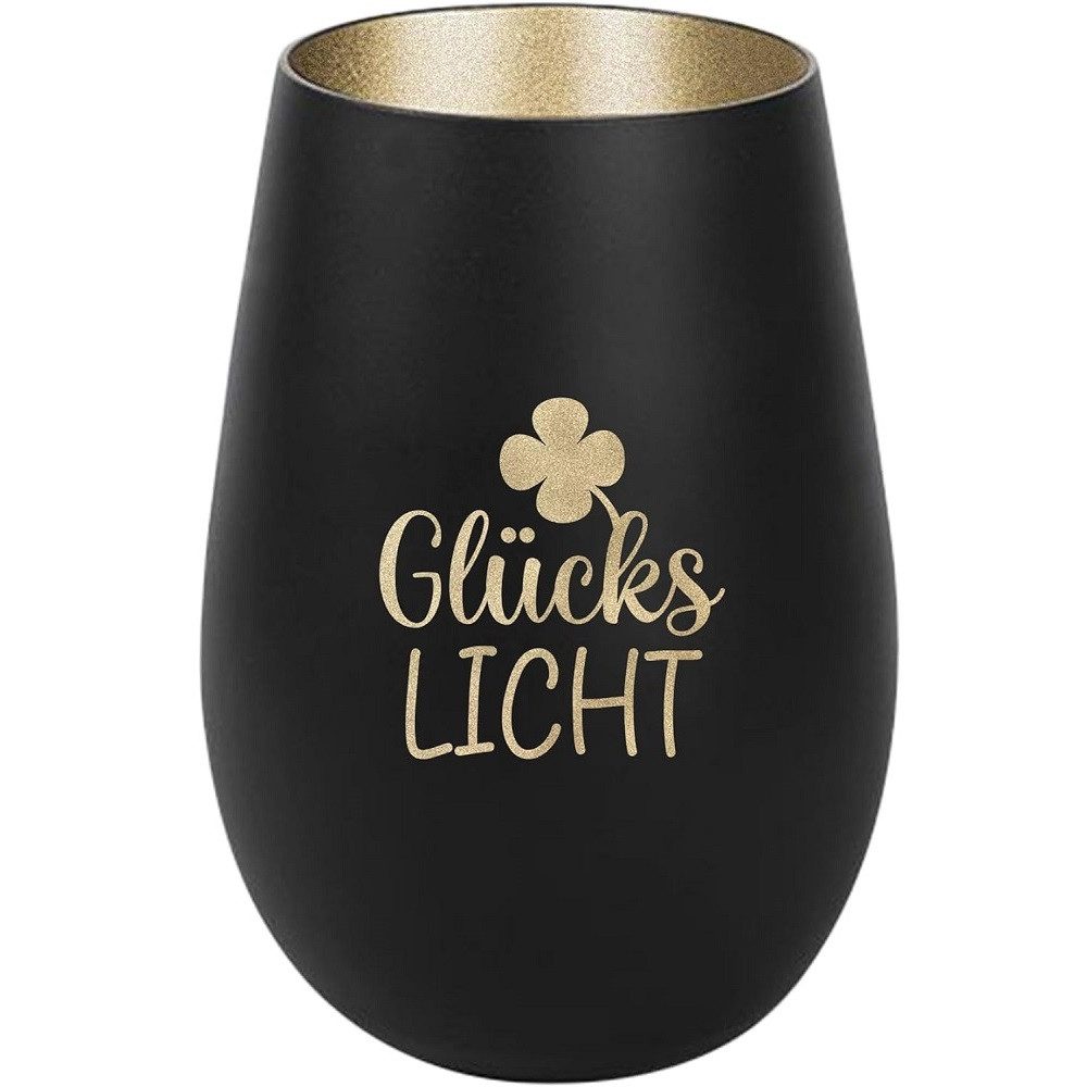 Der Porzellan-Laden Windlicht Personalisiertes Windlicht: 'GlücksLicht'. Perfekte Beleuchtung für
