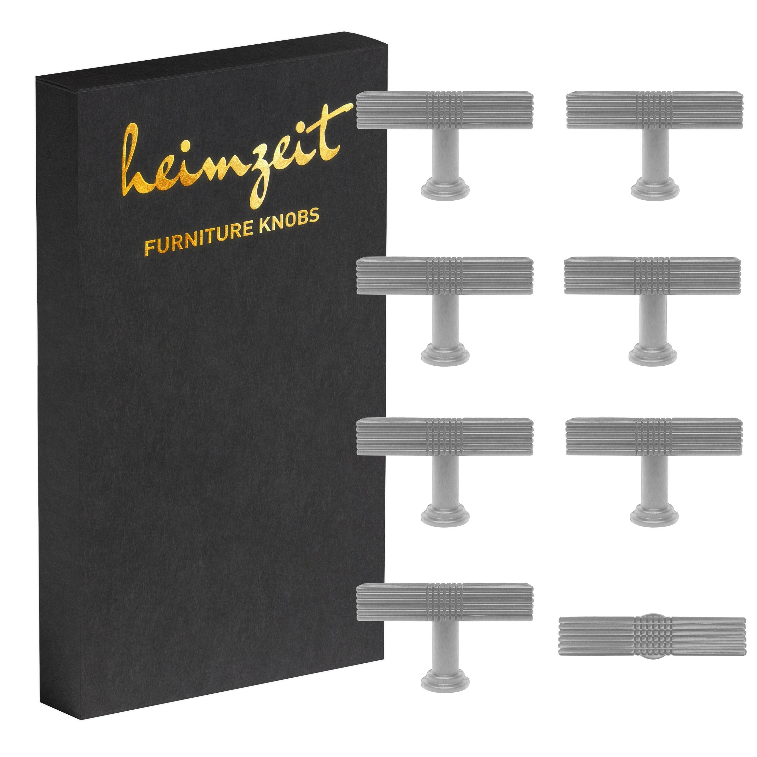 heimzeit Möbelgriff heimzeit Möbelknöpfe Stripe - 8 Stück (Set), für Schubladen, Türen und Kommoden, inkl. Schraube