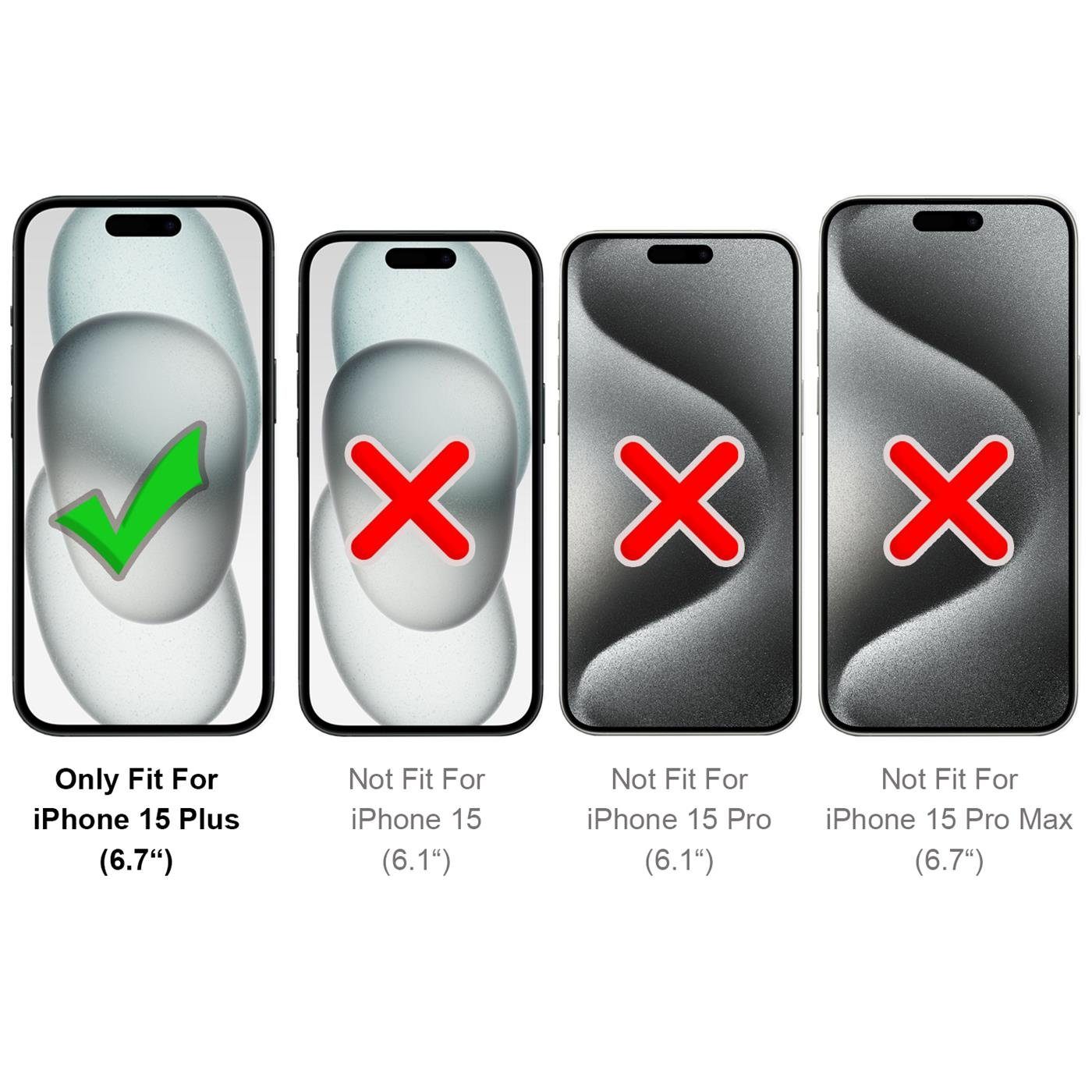 CoolGadget Handyhülle Schutzhülle mit Kartenfach für Apple iPhone 15 Plus 6,7 Zoll, Silikon Case Slim TPU Cover Tasche mit Aufbewahrung EC Karte Ausweis