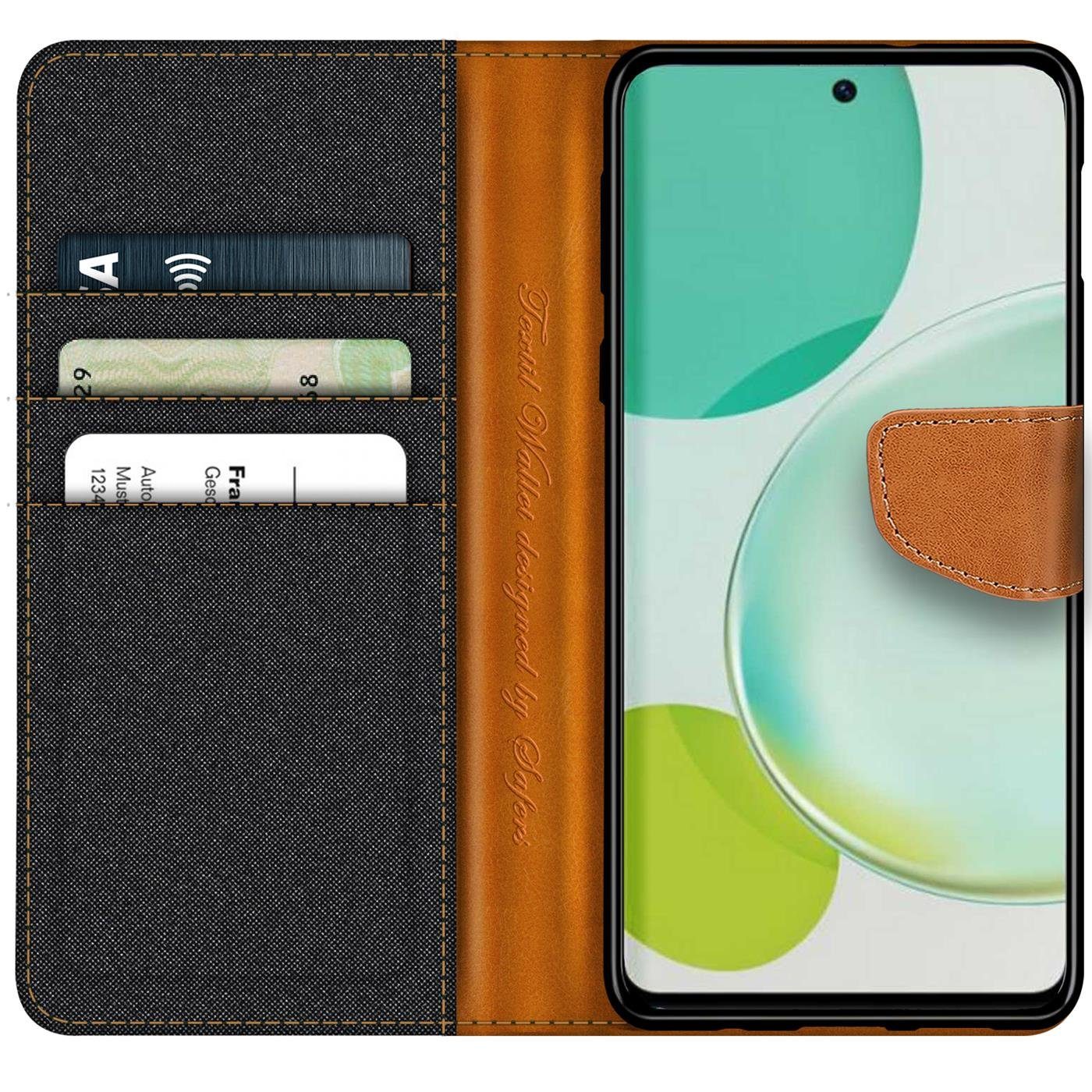 CoolGadget Handyhülle Denim Schutzhülle Flip Case für Huawei Nova 11i 6,8 Zoll, Book Cover Handy Tasche Jeans Hülle für Nova 11i Klapphülle