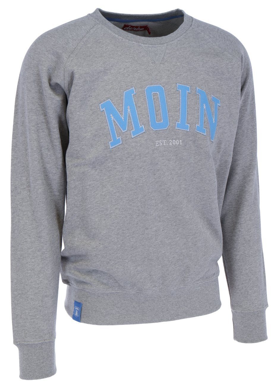 Crewneck Sweatshirt DERBE Moin-Schriftzug, M-06-CN-MOIN mit HAMBURG aufgenähtem Derbe Herren Rundhalspullover