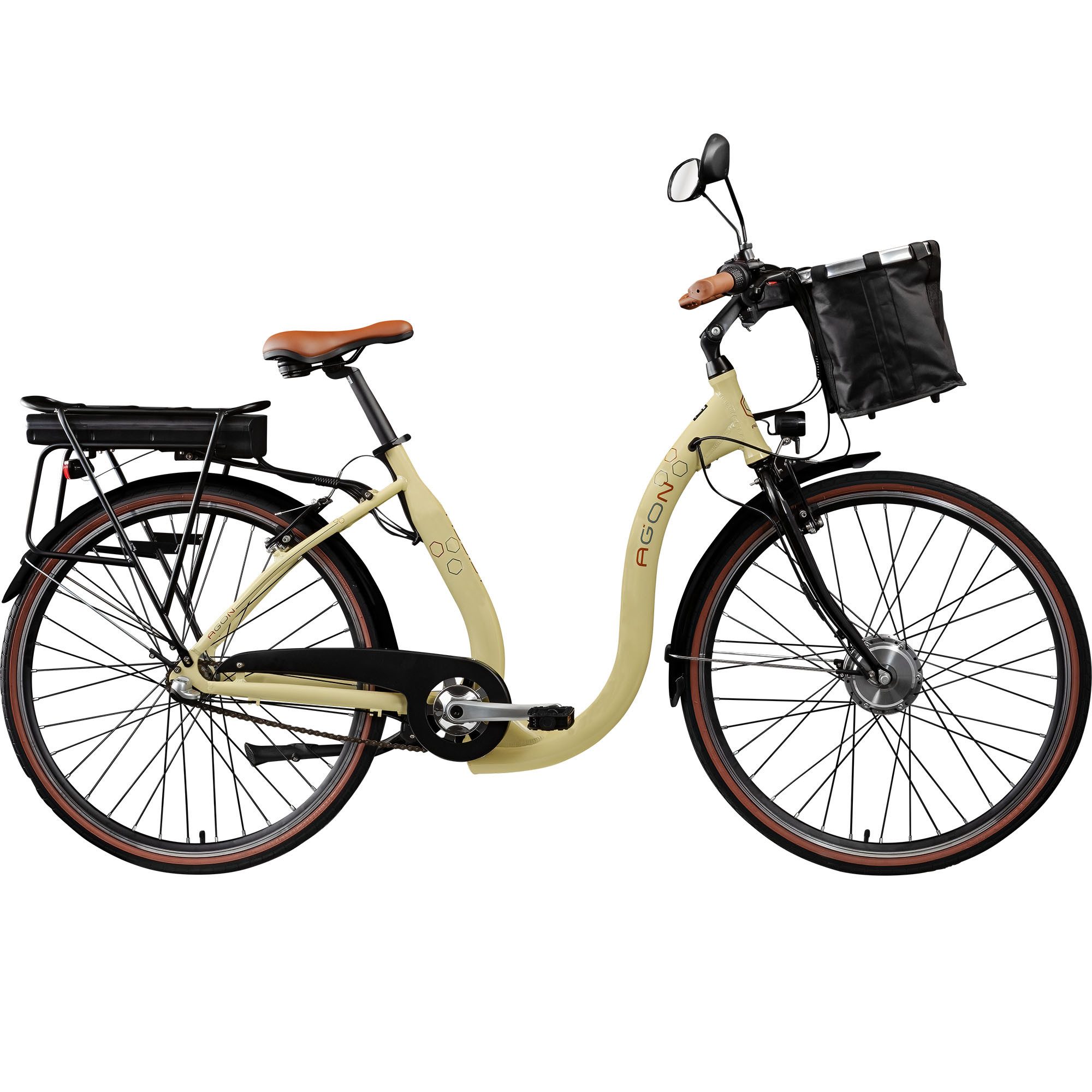 AGON E-Bike Cityrad Assist, 3 Gang, Nabenschaltung, Frontmotor, 374 Wh, tiefer Einstieg