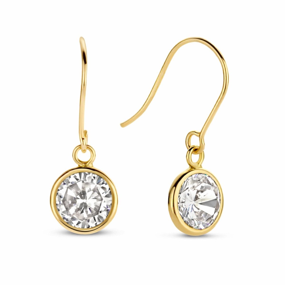 NICEANDnoble Paar Ohrhänger 585er Gelbgold Ohrhänger mit Haken und Zirkonia günstig online kaufen