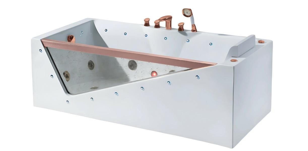 JVmoebel Whirlpool-Badewanne Whirlpool Badewanne aus weißem Acryl mit Blubberbad-Funktion, Made in Europe