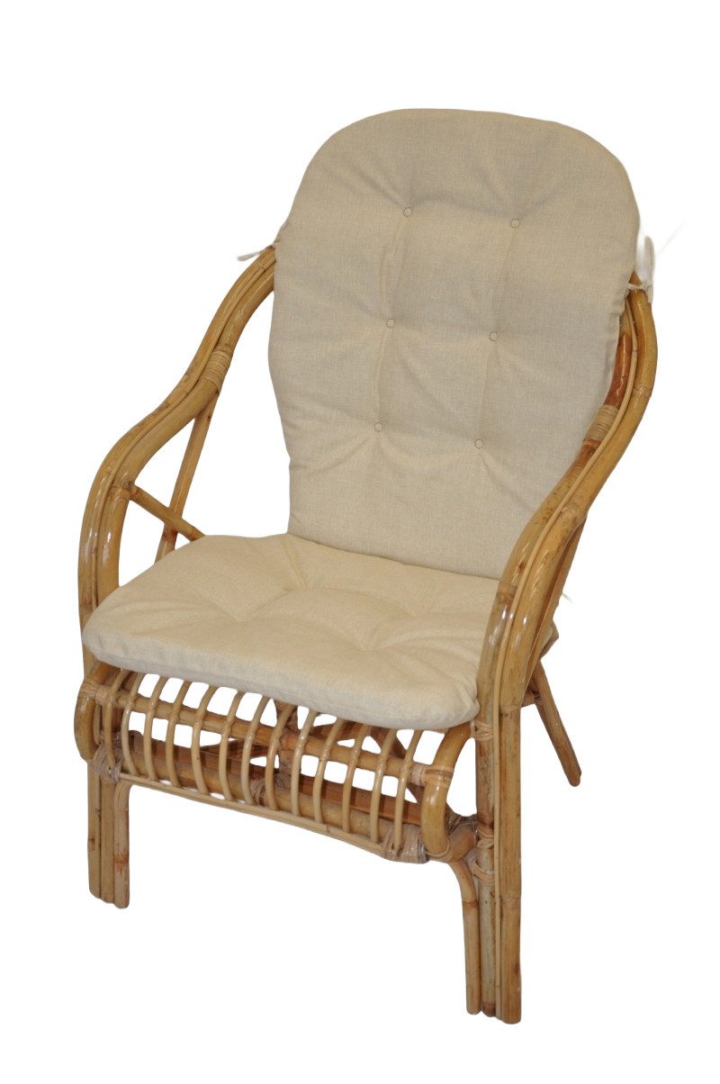 Rattani Rattanstuhl Rattansessel, Rattanstuhl Mandurah inkl. Polster, Bequemer Rattansessel hochwertige Verarbeitung