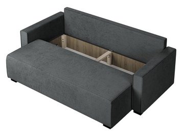 MIRJAN24 Schlafsofa Mila Cord, mit Schlaffunktion und Bettkasten, 3 Sitzer Polstersofa, Sofagarnitur