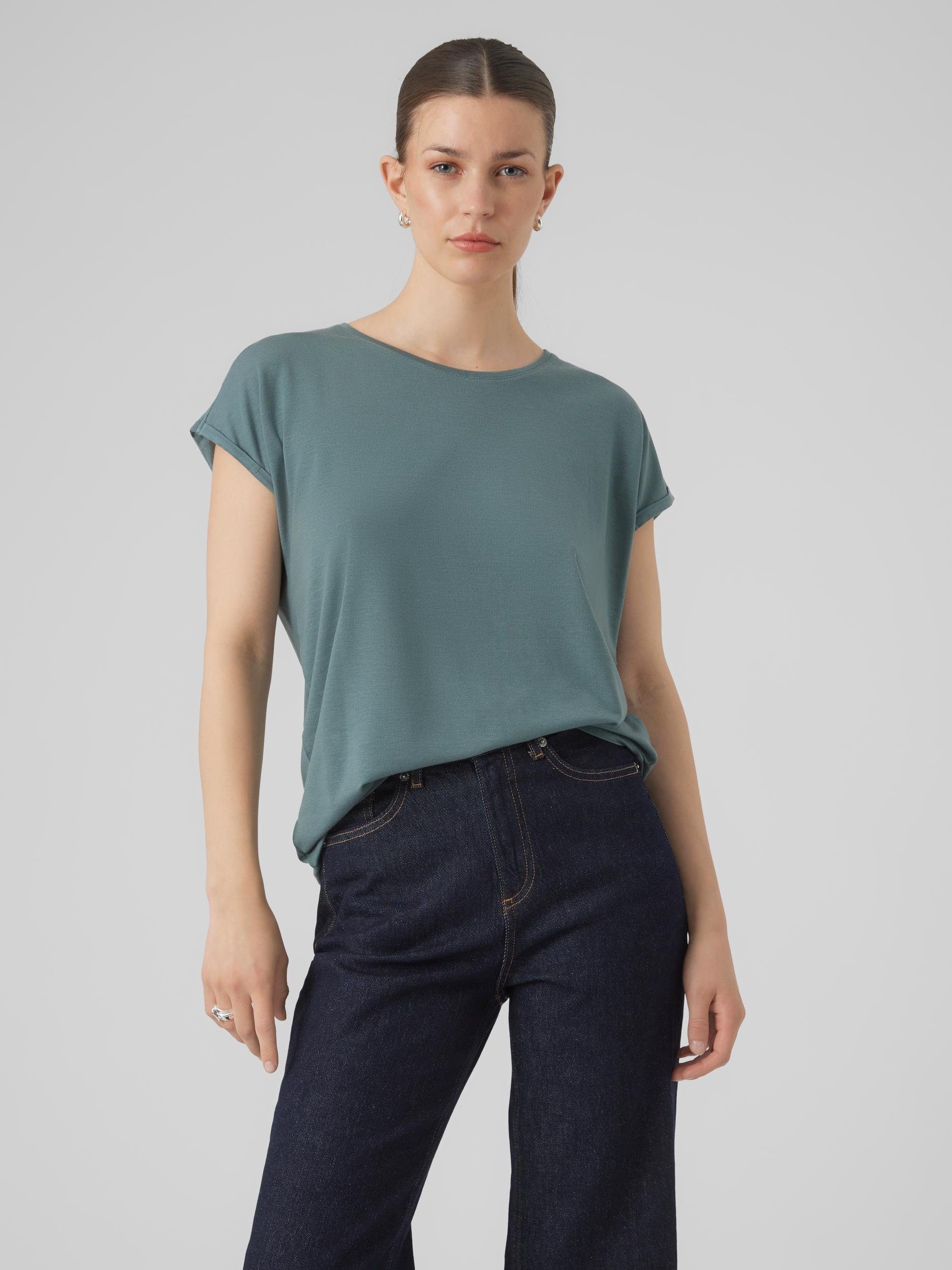 Vero Moda Rundhalsshirt VMAVA PLAIN SS TOP GAJRS NOOS North Atlantic