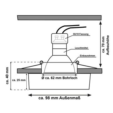 LEDANDO LED Einbaustrahler 3er LED Einbaustrahler Set Weiß mit LED GU10 Markenstrahler von LEDAND