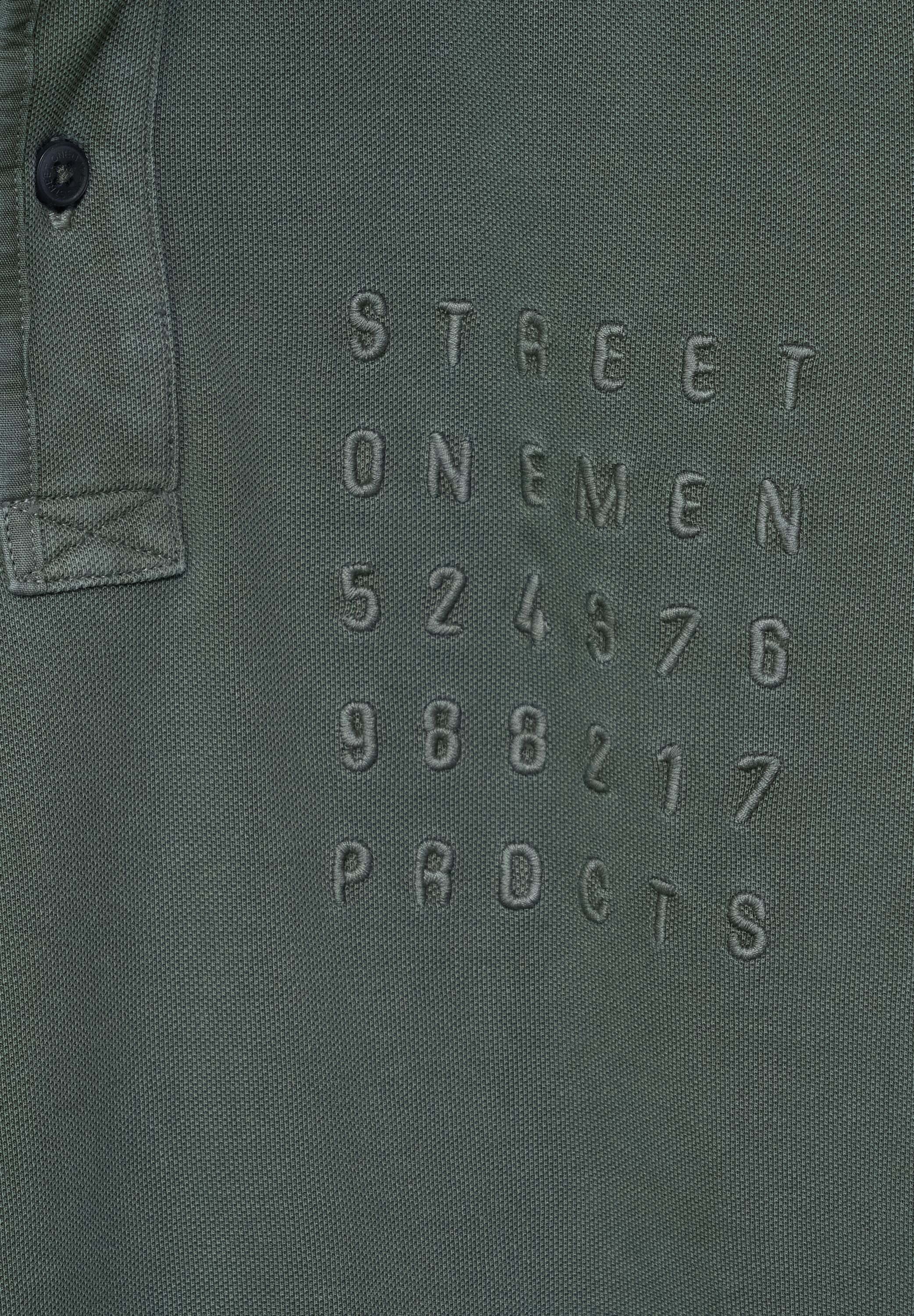 Wording-Print STREET olive mit MEN grey ONE Poloshirt