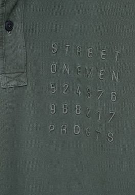 STREET ONE MEN Poloshirt mit Wording-Print