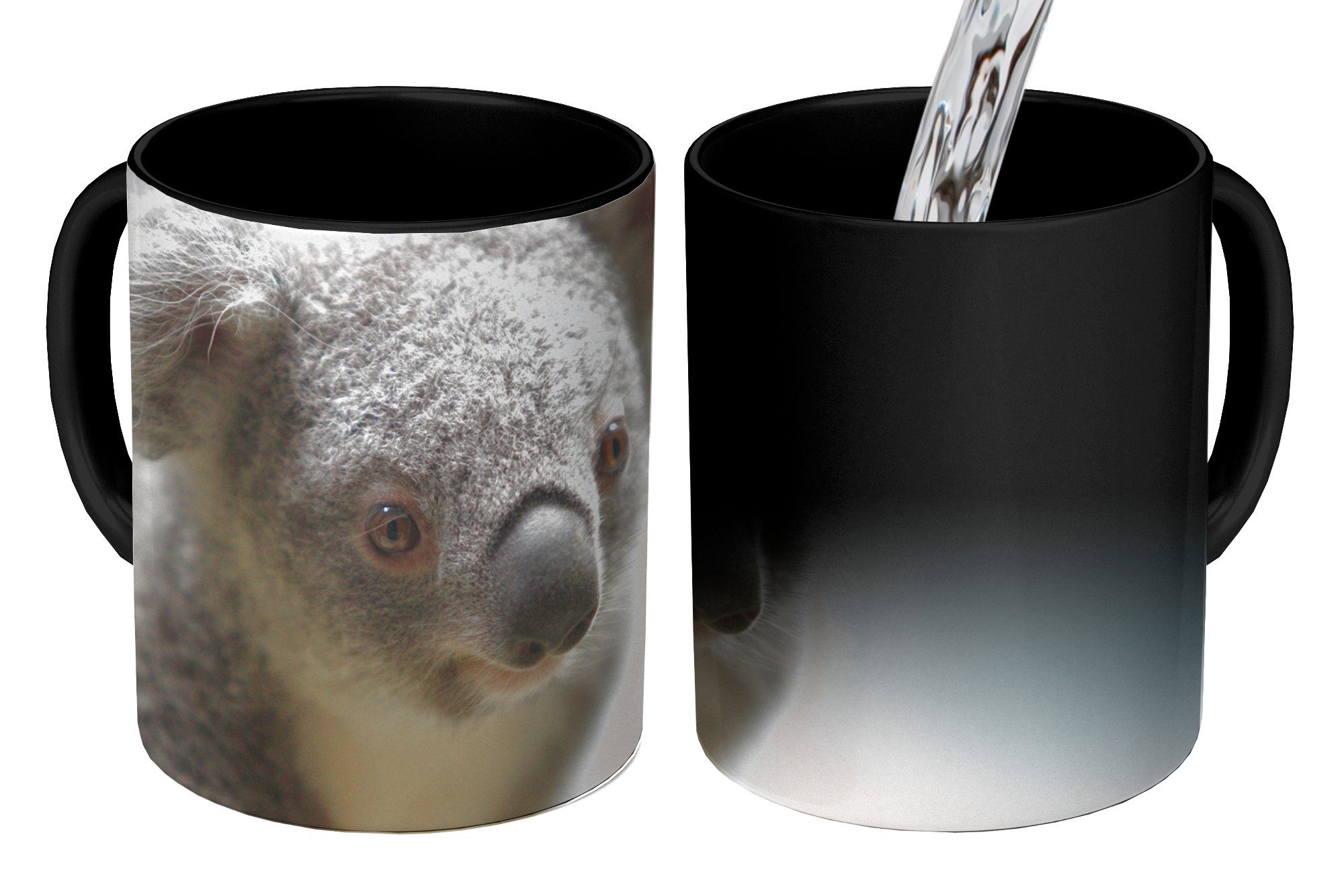 MuchoWow Tasse Koala Tier - - Keramik, Kaffeetassen, Zaubertasse, Mädchen, - Farbwechsel, Geschenk - Jungen Nahaufnahme - Kinder Teetasse