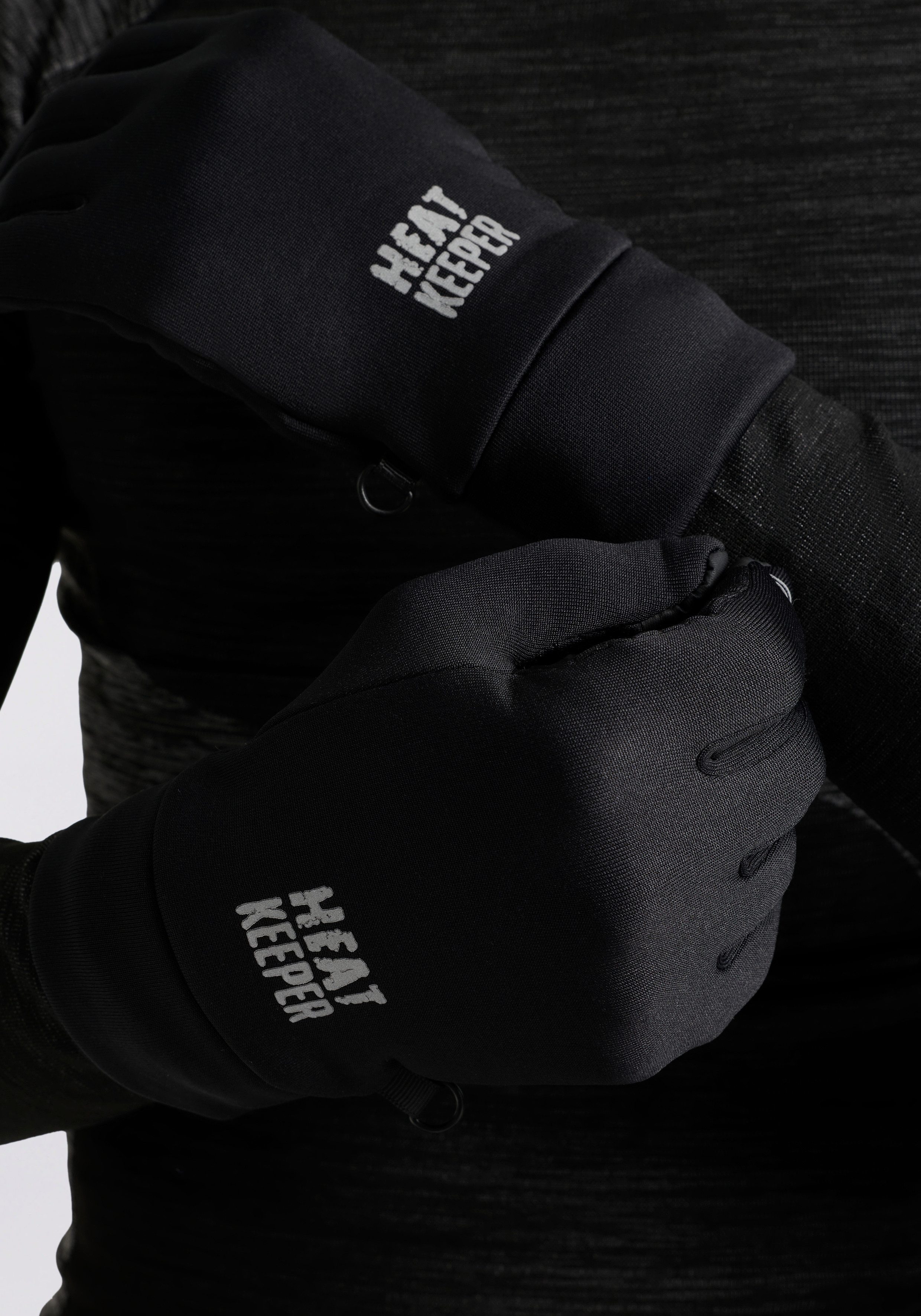 Heatkeeper Fleecehandschuhe mit Silikon-Finish an der Handfläche und I-Touch-Profile an Daumen – Bild 4 von 5