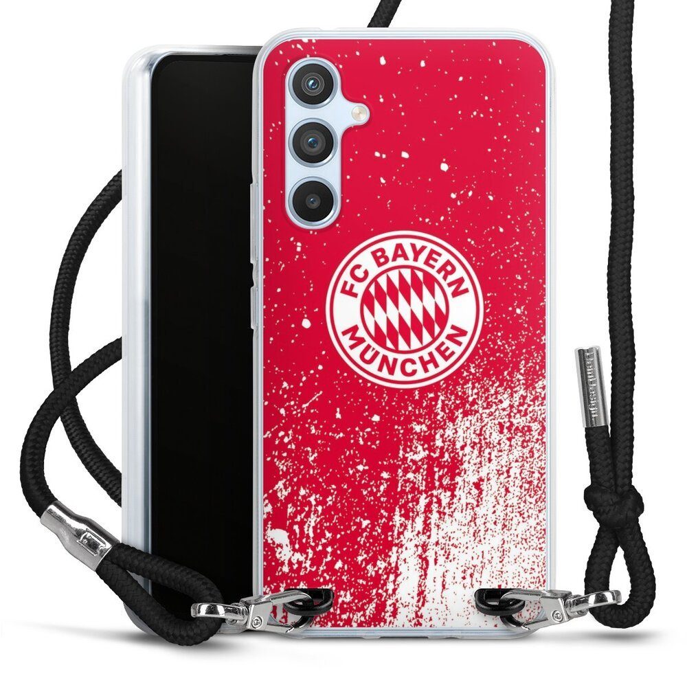 DeinDesign Handyhülle »FC Bayern München Offizielles Lizenzprodukt FCB  Splatter Rot - FCB«, Samsung Galaxy A54 5G Handykette Hülle mit Band Case  zum Umhängen