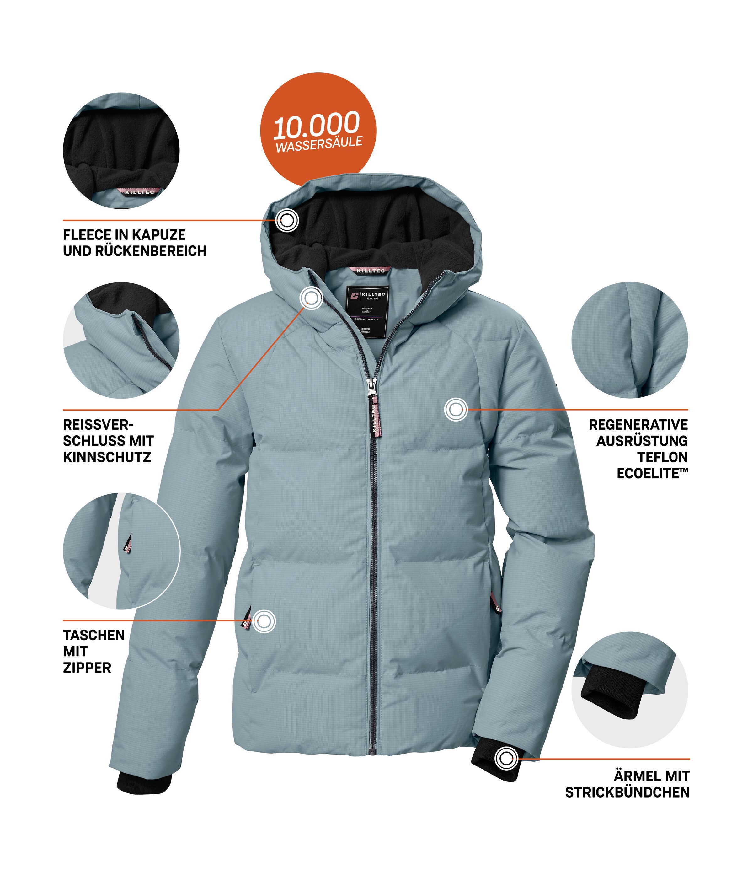 Killtec Steppjacke KOW 357 GRLS QLTD JCKT Wasserabweisende Mädchenjacke mit Kapuze, atmungsaktiv, warm