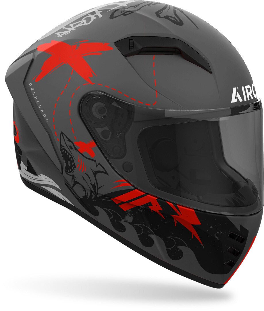 Airoh Motorradhelm Connor Desperado Helm, vorbereitet für Kommunikationssystem