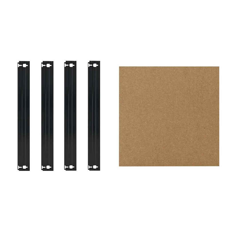 shelfplaza Schwerlastregal BLACK, Komplettes Fachboden-Set für 60x60 cm Steckregale in schwarz, HDF-Fachboden, zusätzliche Fachböden für Schwerlastregale