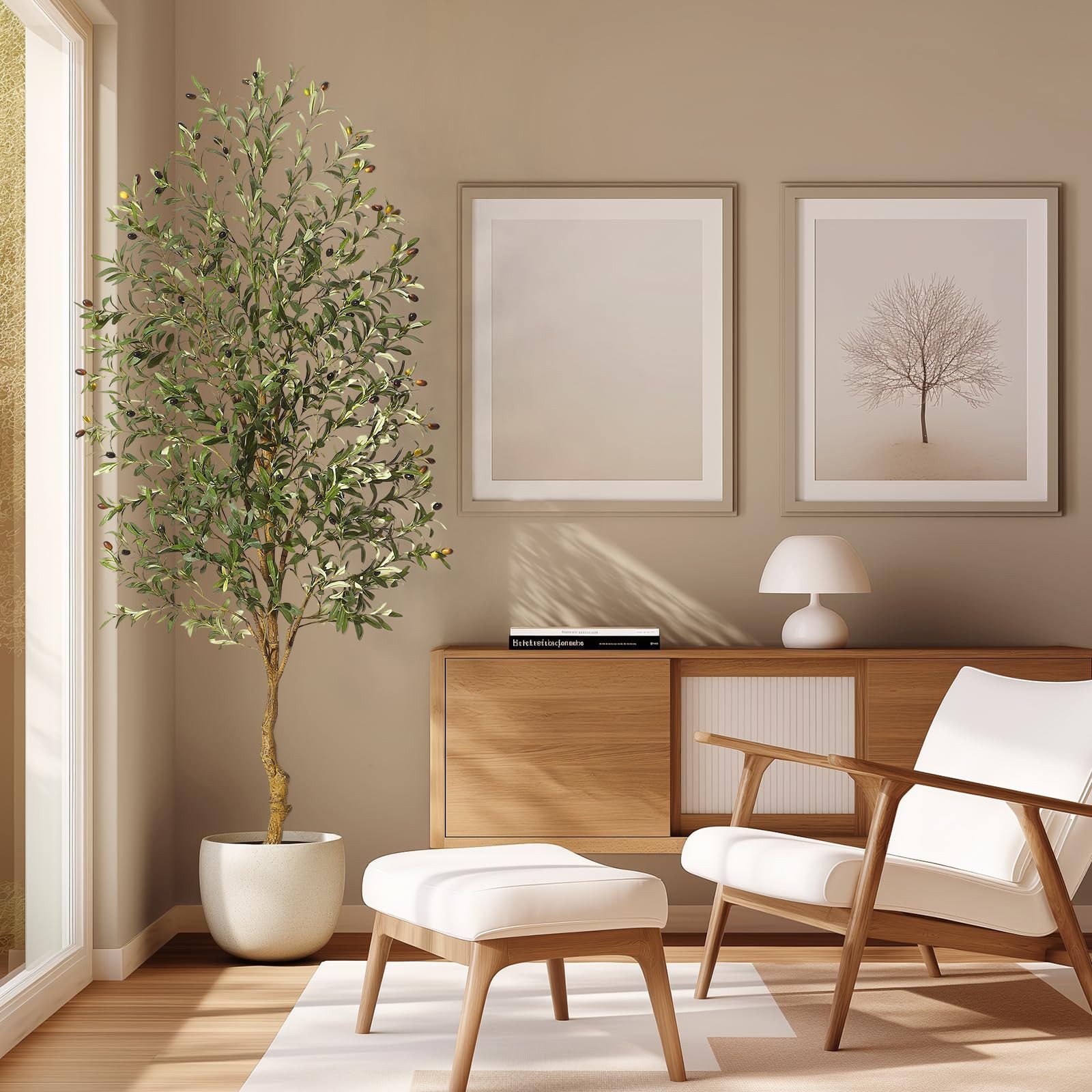 Kunstbaum Künstlicher Olivenbaum Künstliche Pflanzen Höhe 120cm/150cm/180cm Olive, GarveeMore, Höhe 150 cm – Bild 5 von 5