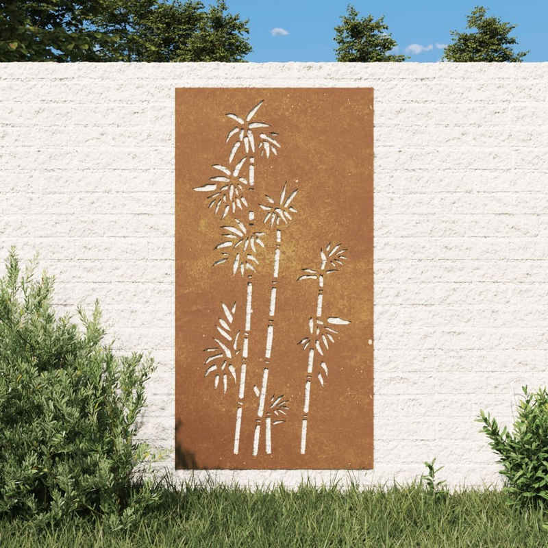 vidaXL Wandbild Garten-Wanddeko 105x55 cm Cortenstahl Bambus-Design