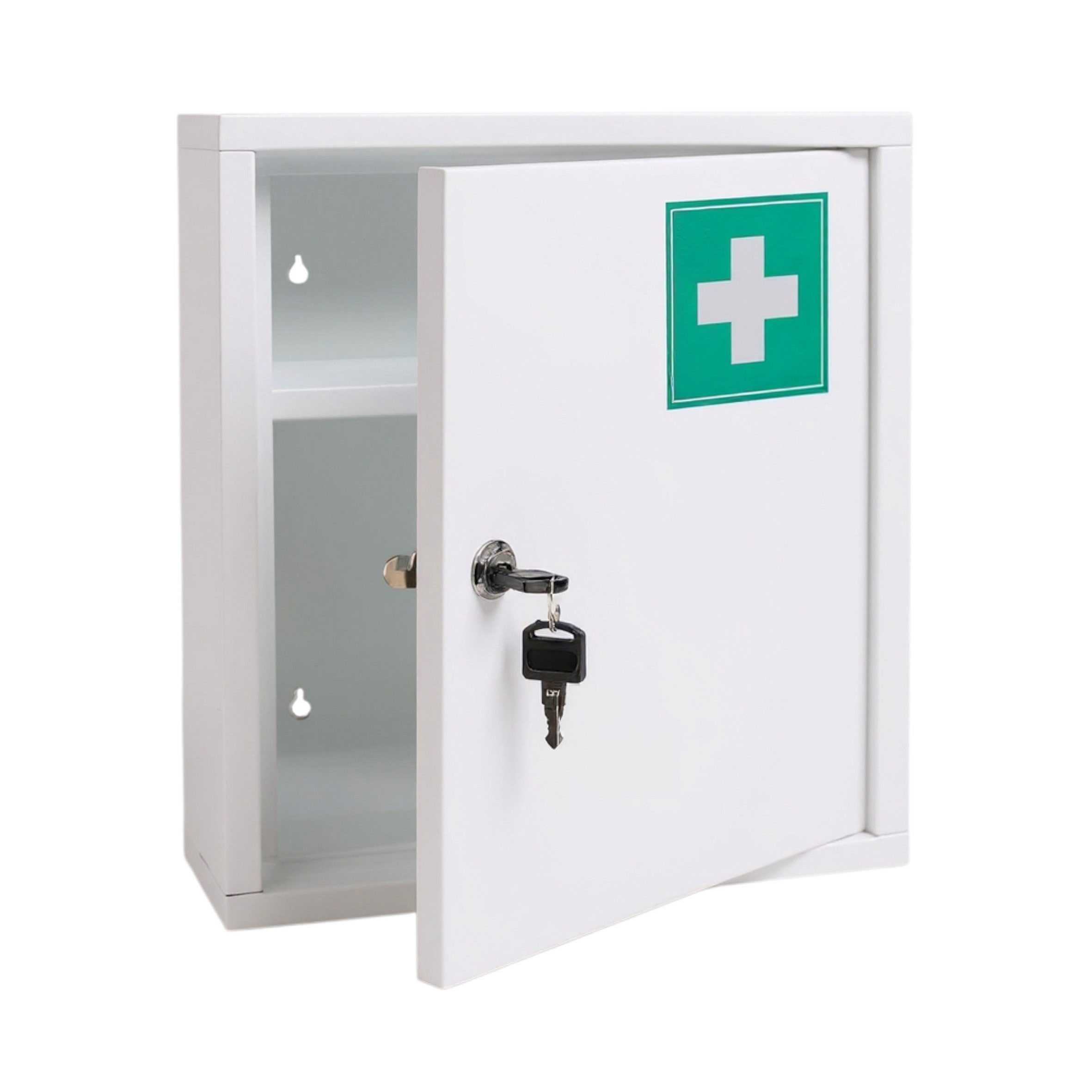 Spetebo Medizinschrank Metall Medizinschrank - 36 x 31 cm - Arzneischrank mit 2 Fächern (Anzahl, 1-St., Stück) abschließbar