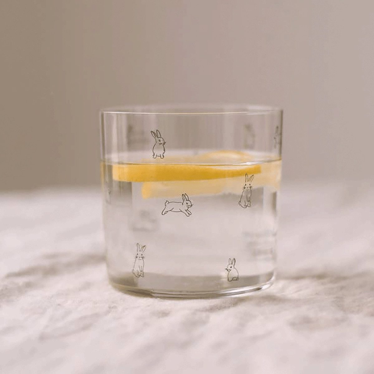 Eulenschnitt Glas Trinkglas Kaninchen schwarz.