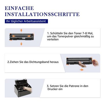 MOOHO Tonerpatrone für HP 283A CF283A 83A CF283 10-St MFP M127fw M201dw, (3-St)