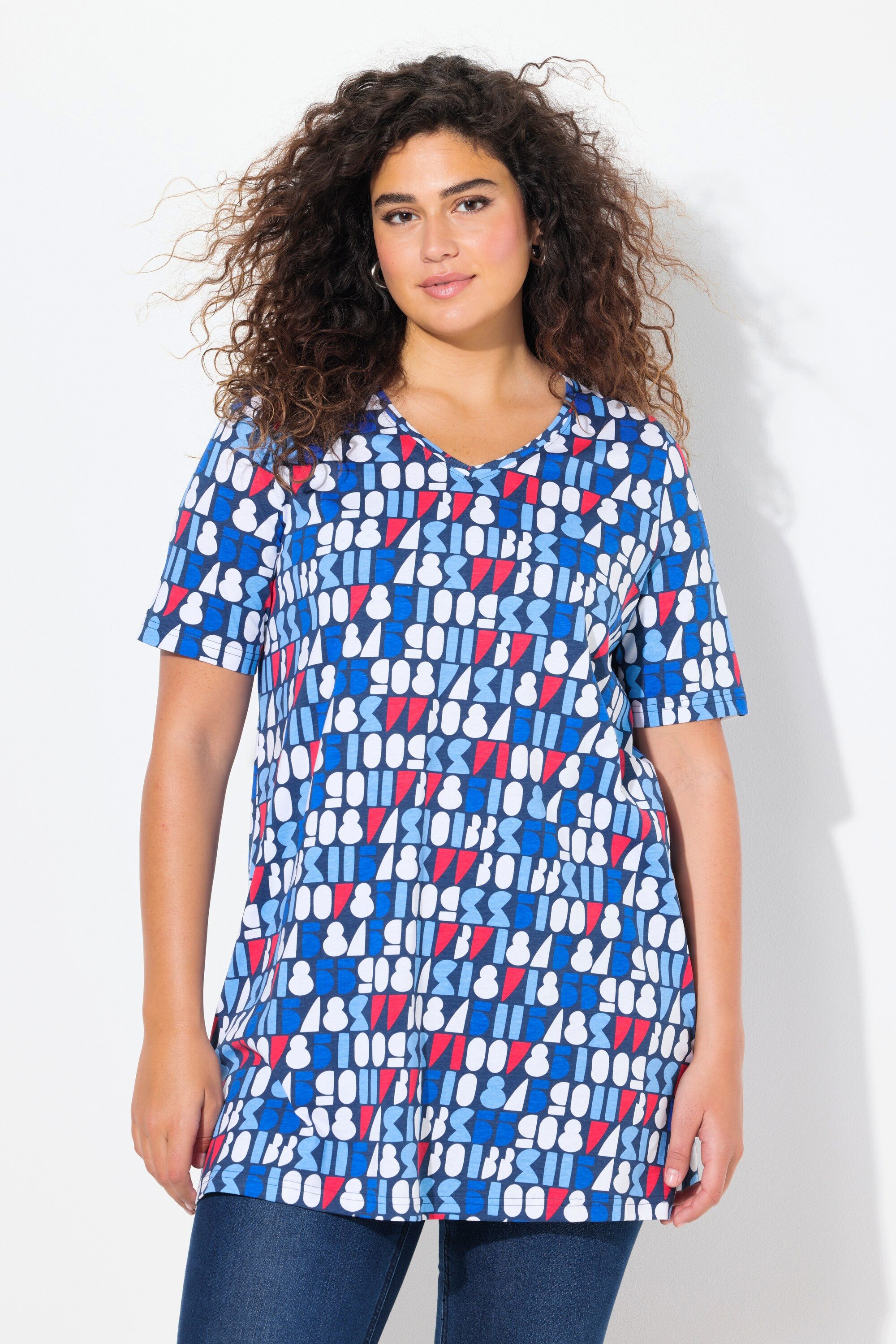 Ulla Popken T-Shirt T-Shirt Zahlen A-Linie günstig online kaufen