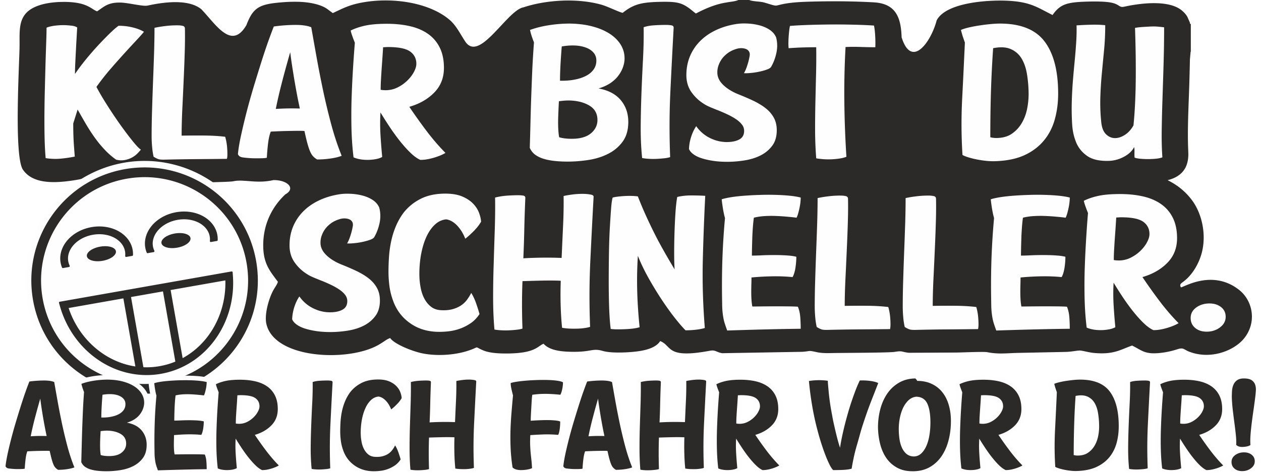 Hermann Schütz Aufkleber Aufkleber Klar bist Du schneller. Aber ich fahr vor Dir! 190 x 70 mm