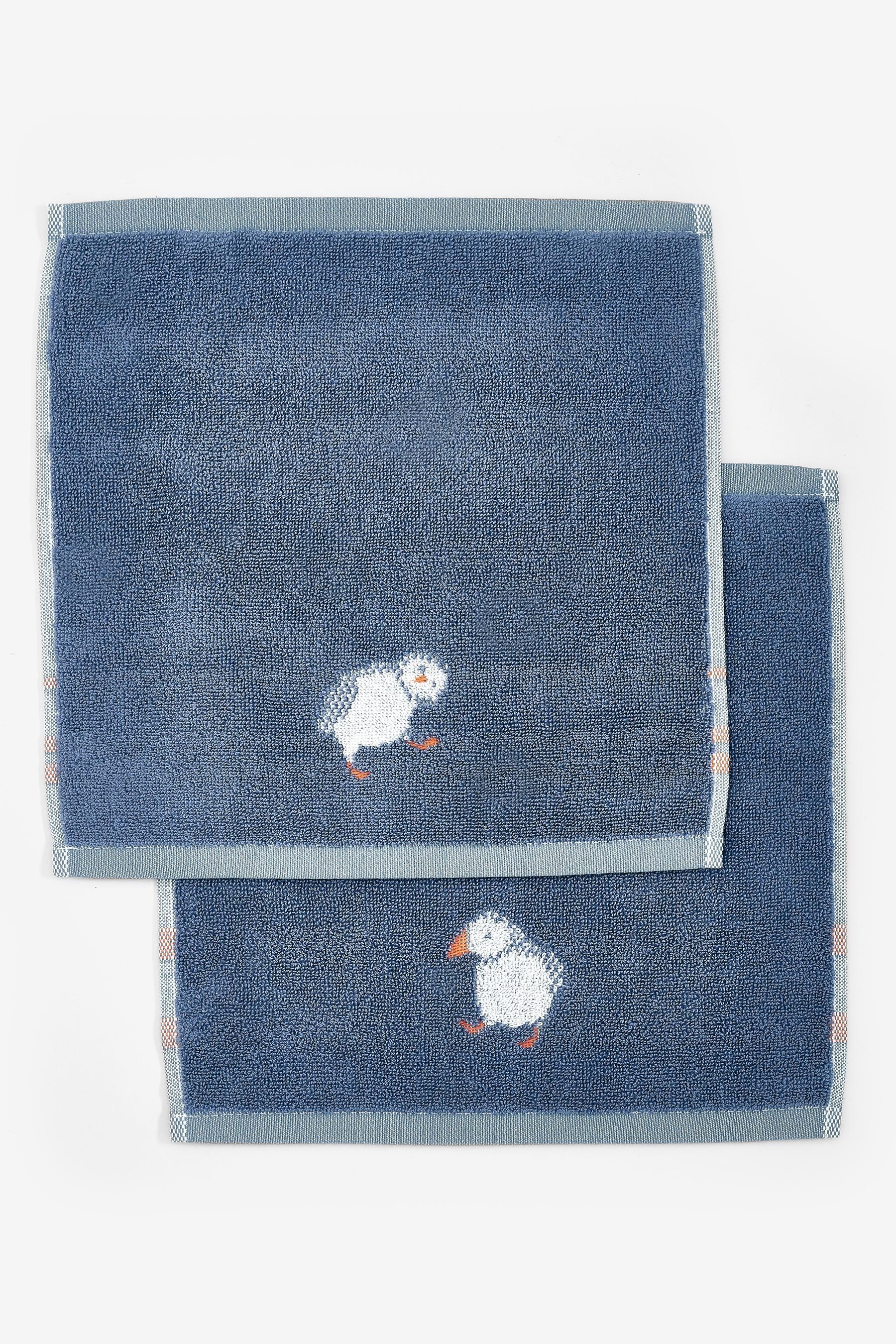 Waschlappen 2er Set Waschlappen mit Papageientaucher