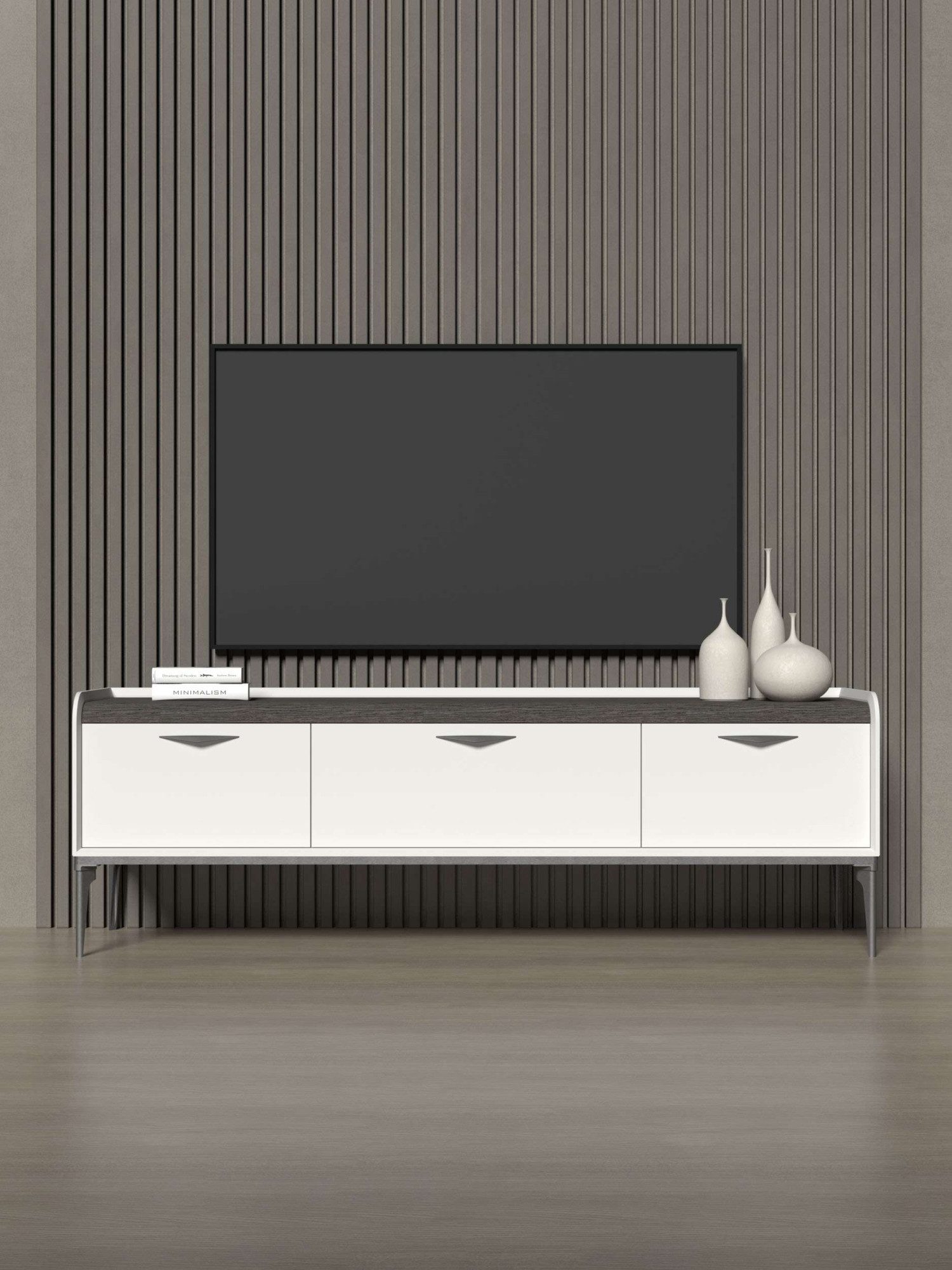 OTTO home Lowboard Sofy TV-Lowboard, TV-Kommode, TV-Schrank, TV-Unterschrank, TV-Möbel, UV lackiert, Soft Close Funktion, Metallgestell in Anthrazit Dekor