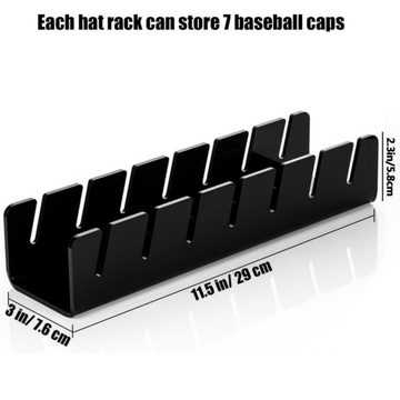 BlingBin Hutablage 2pcs Cap Halter Aus Acryl Für Baseball Mützen Für 14 Baseball Caps, Cap Halter Für Baseball Caps Display