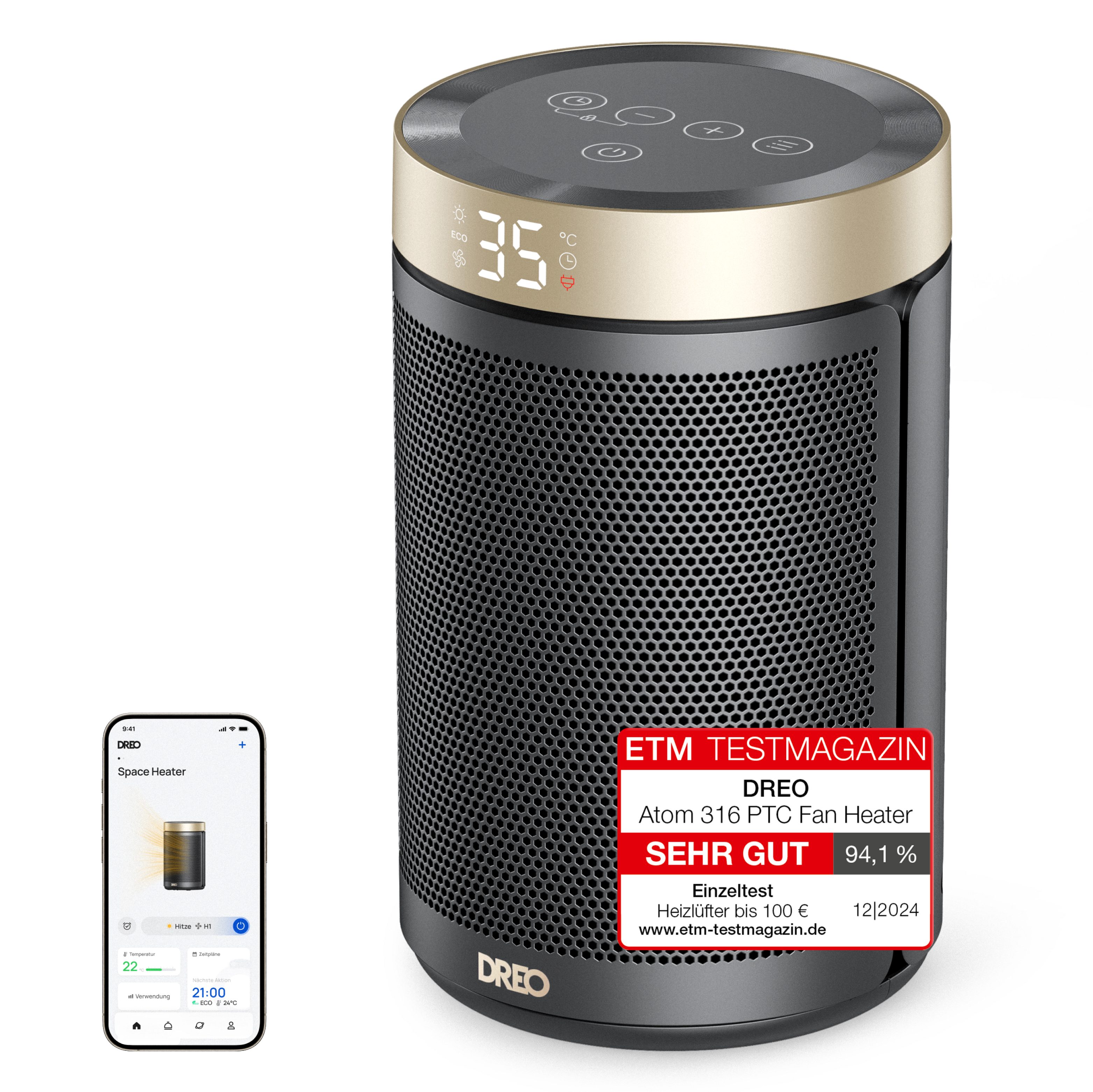 Dreo Heizlüfter Elektrische Heizung, 34 dB günstig online kaufen