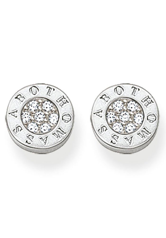 Paar Ohrstecker Classic Pavé Schwarz, Classic Pavé Weiß