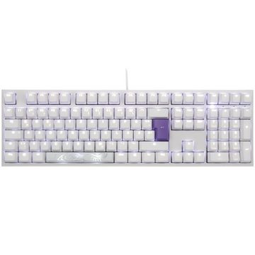 Ducky ONE 2 White Edition PBT Gaming Tastatur, MX-Black, weiße LED - weiß Gaming-Tastatur (mechanisch, USB Typ-A und Typ-C, QWERTZ, weiß/schwarz, abnehmbares Kabel)