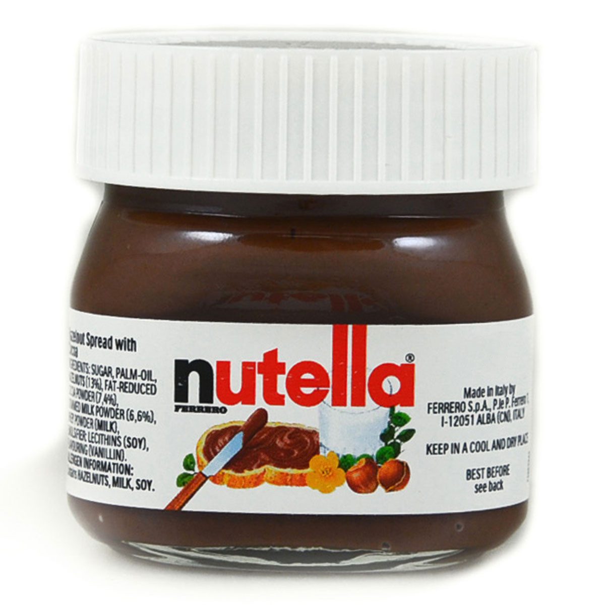 nutella Schokoaufstrich, Nutella Miniglas Nuss Nougat Creme Brotaufstrich 25g 64er Pack