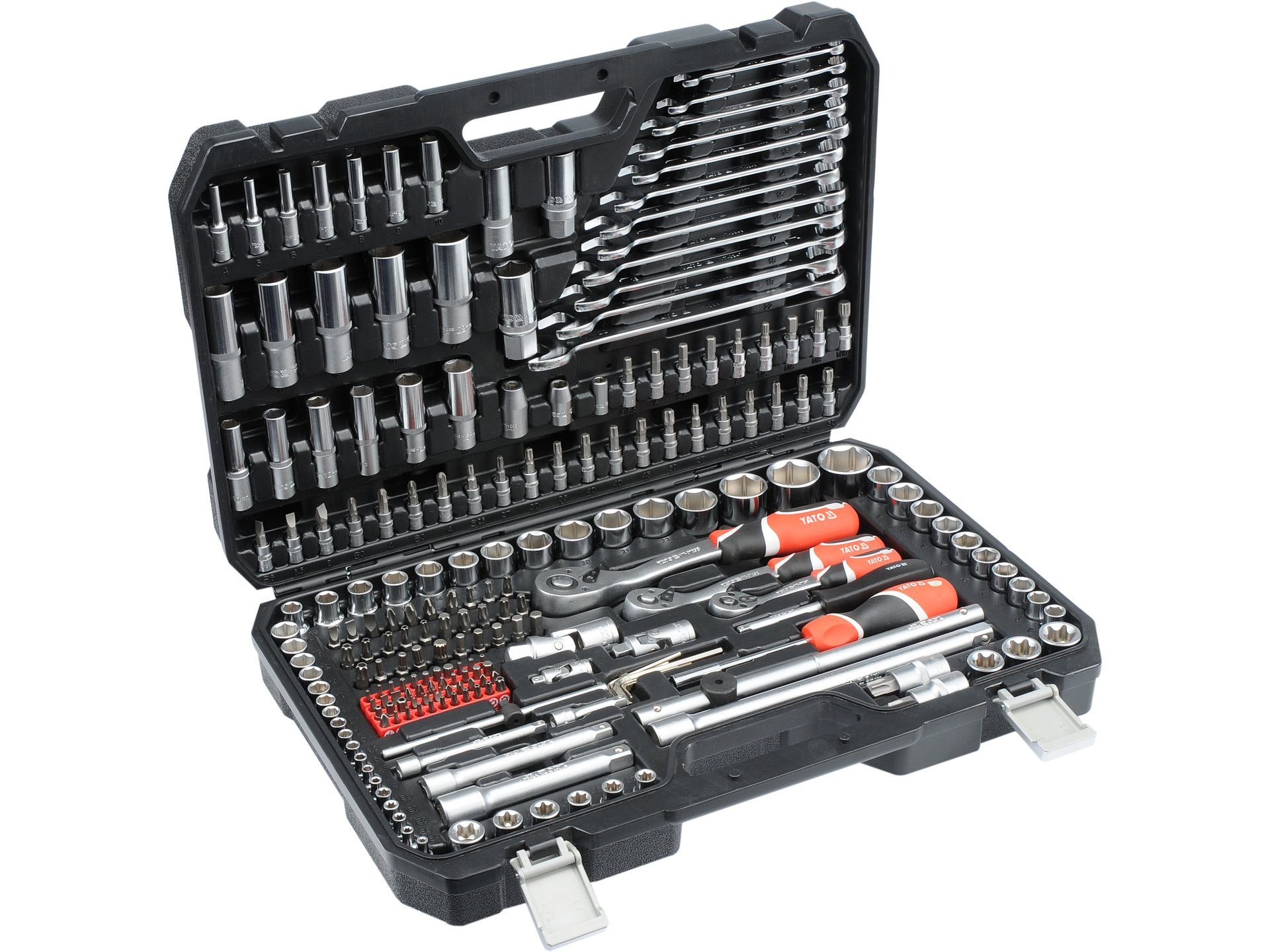 Yato Werkzeugset Professionelles Steckschlüsselsatz 1/4", 3/8" und 1/2", 216-teilig, (Werkstatt, Garage, Hobby, Keller)