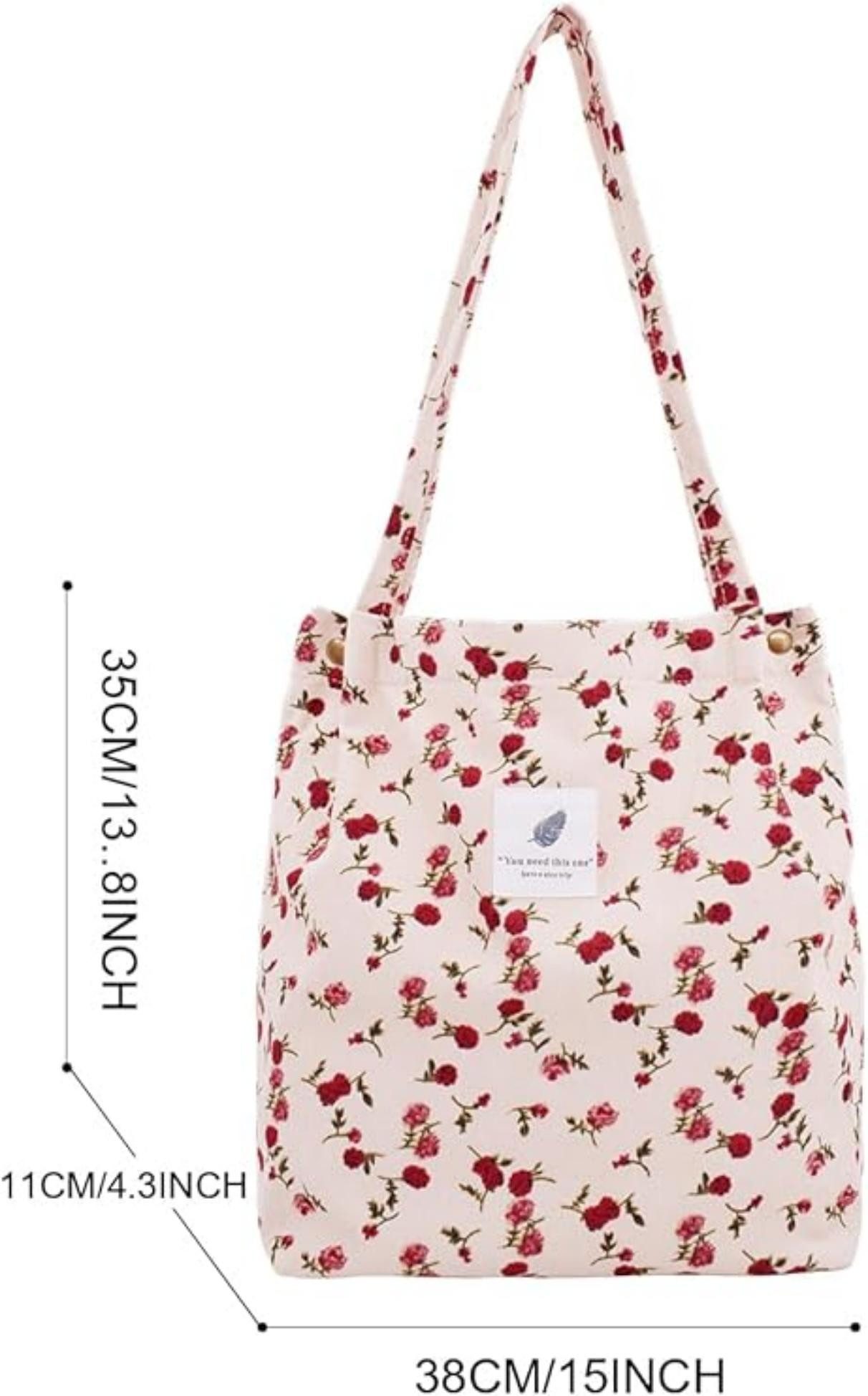 Cachito Schultertasche Damen Grosse Kapazität Canvas Tasche Tote Handtasche