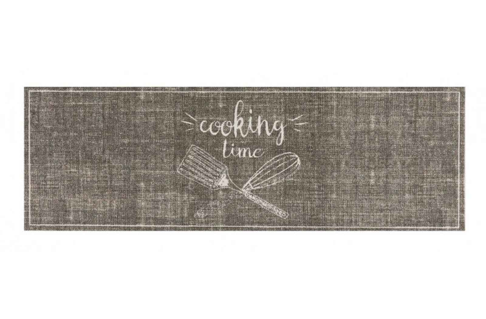 MD Entree Läufer Cook&Wash Küchenläufer Teppichläufer Küchenteppich, rechteckig, Höhe: 5 mm, bei 30° waschbar, anti-rutsch, 50 x 150 cm, Cooking Time, beige